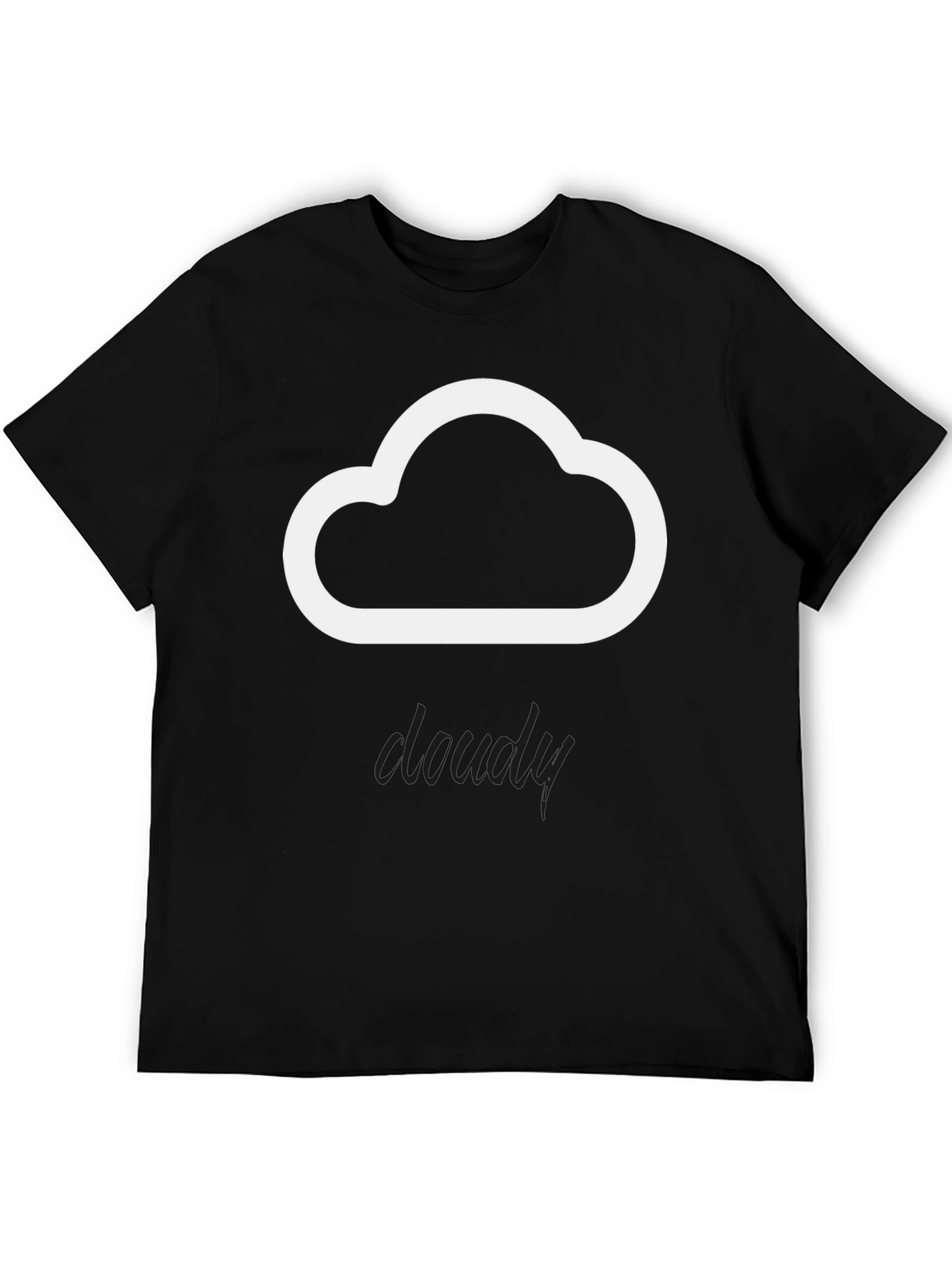 Cloudy Graphic T-Shirt | Black Cotton Blend Tee