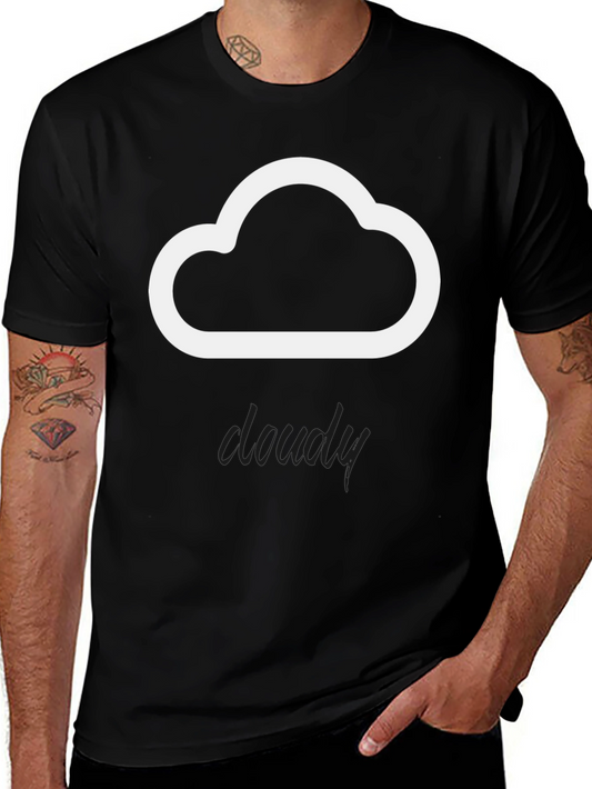 Cloudy Graphic T-Shirt | Black Cotton Blend Tee