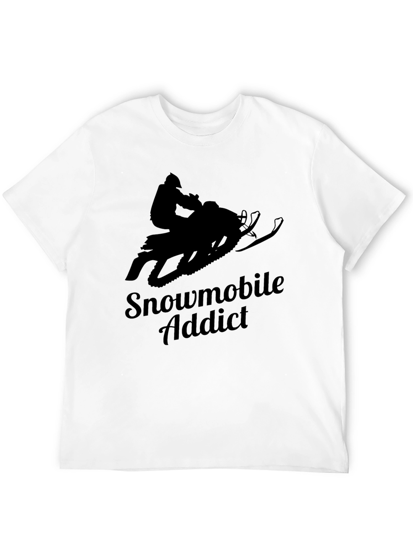 Snowmobile Addict Black Graphic T-Shirt