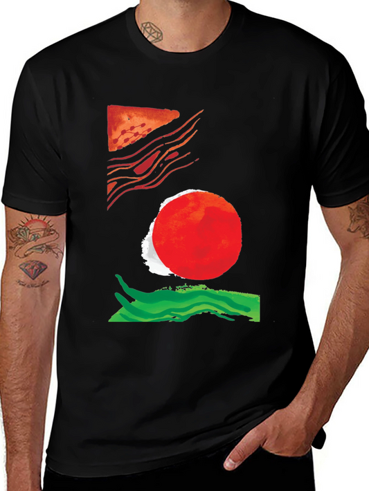 Abstract Graphic Tee - Black Cotton Blend
