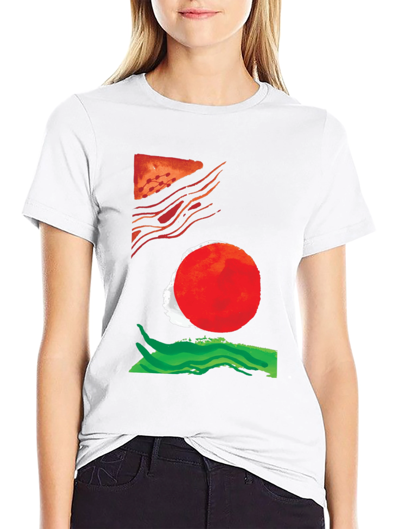 Abstract Graphic Tee - Black Cotton Blend