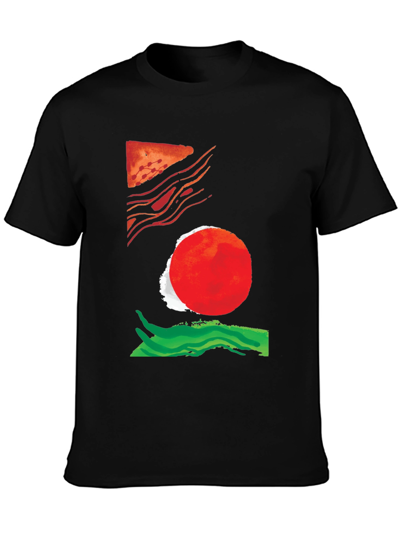 Abstract Graphic Tee - Black Cotton Blend