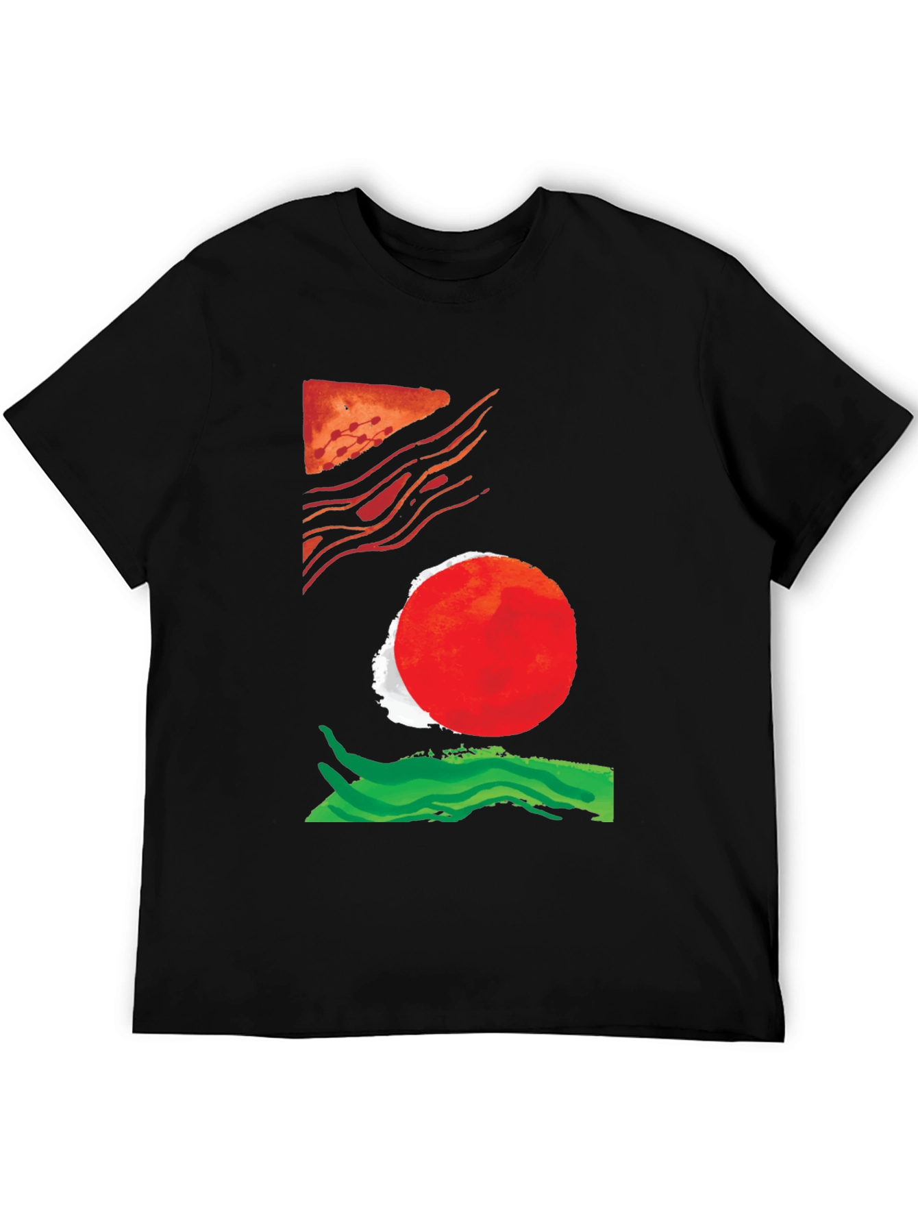 Abstract Graphic Tee - Black Cotton Blend