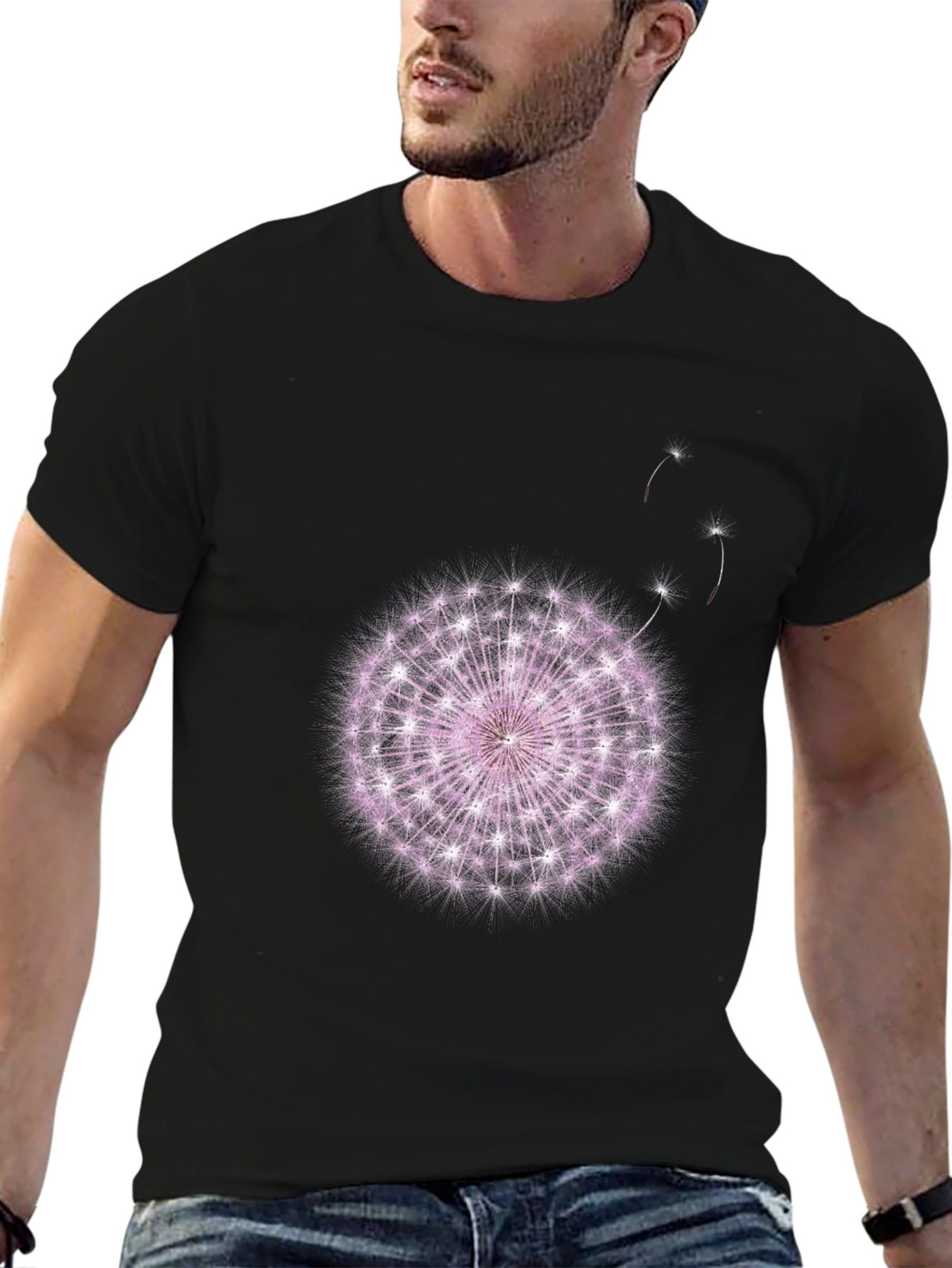 Dandelion Graphic Black T-Shirt