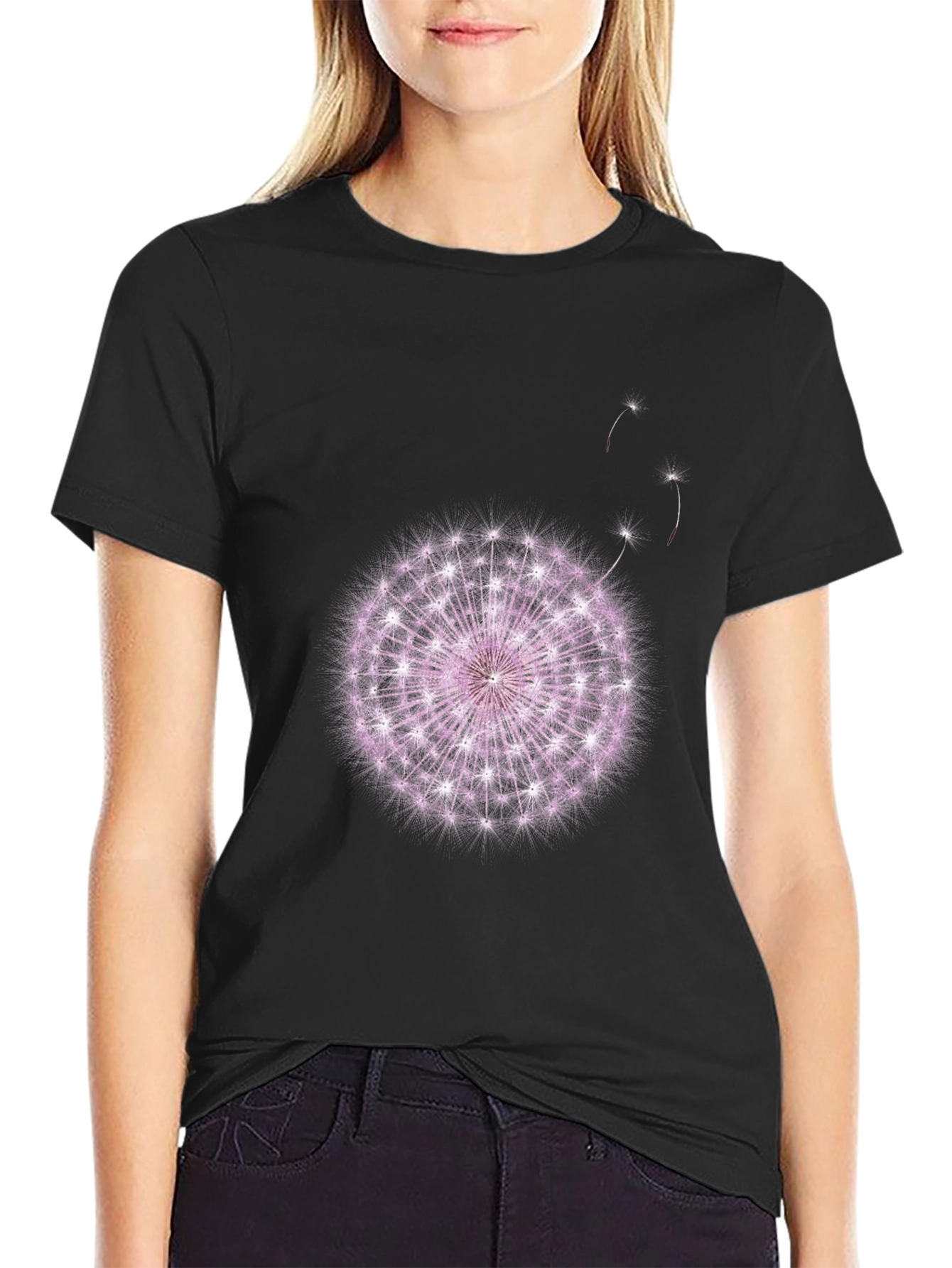 Dandelion Graphic Black T-Shirt