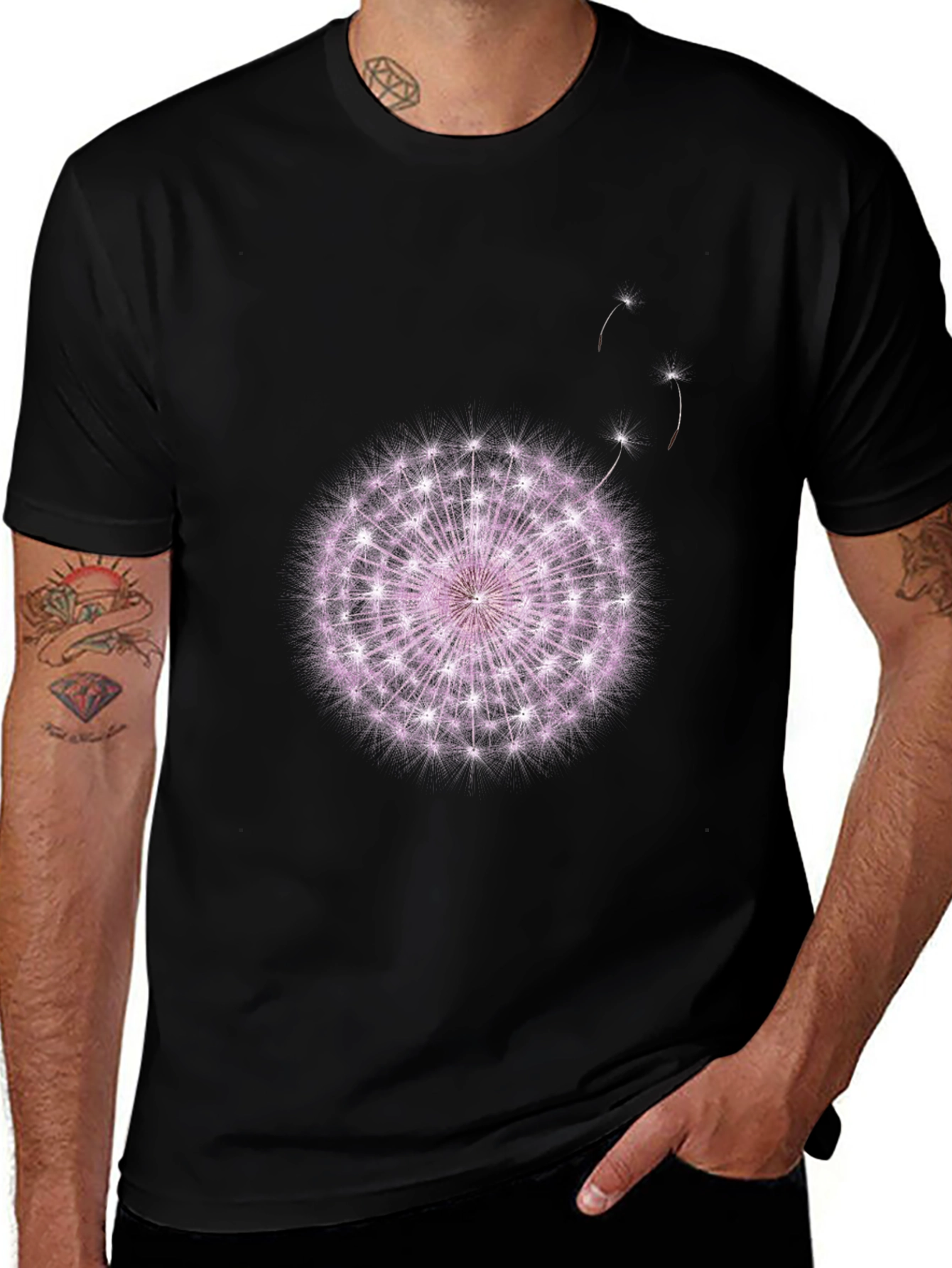 Dandelion Graphic Black T-Shirt