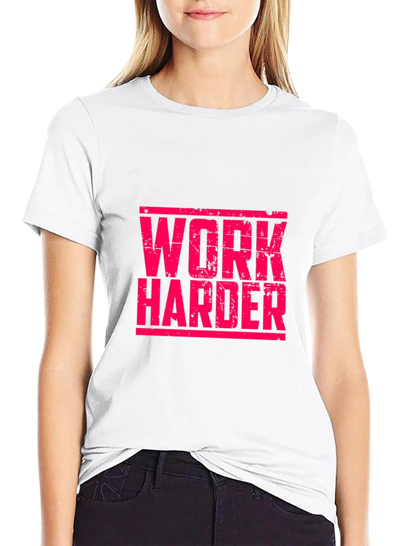Work Harder Graphic T-Shirt - Motivational Fitness Tee