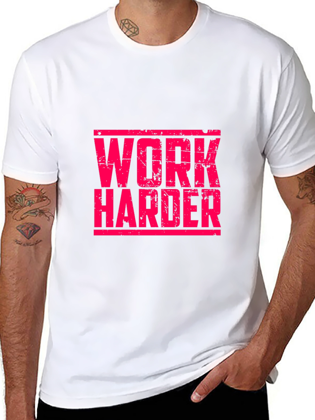 Work Harder Graphic T-Shirt - Motivational Fitness Tee