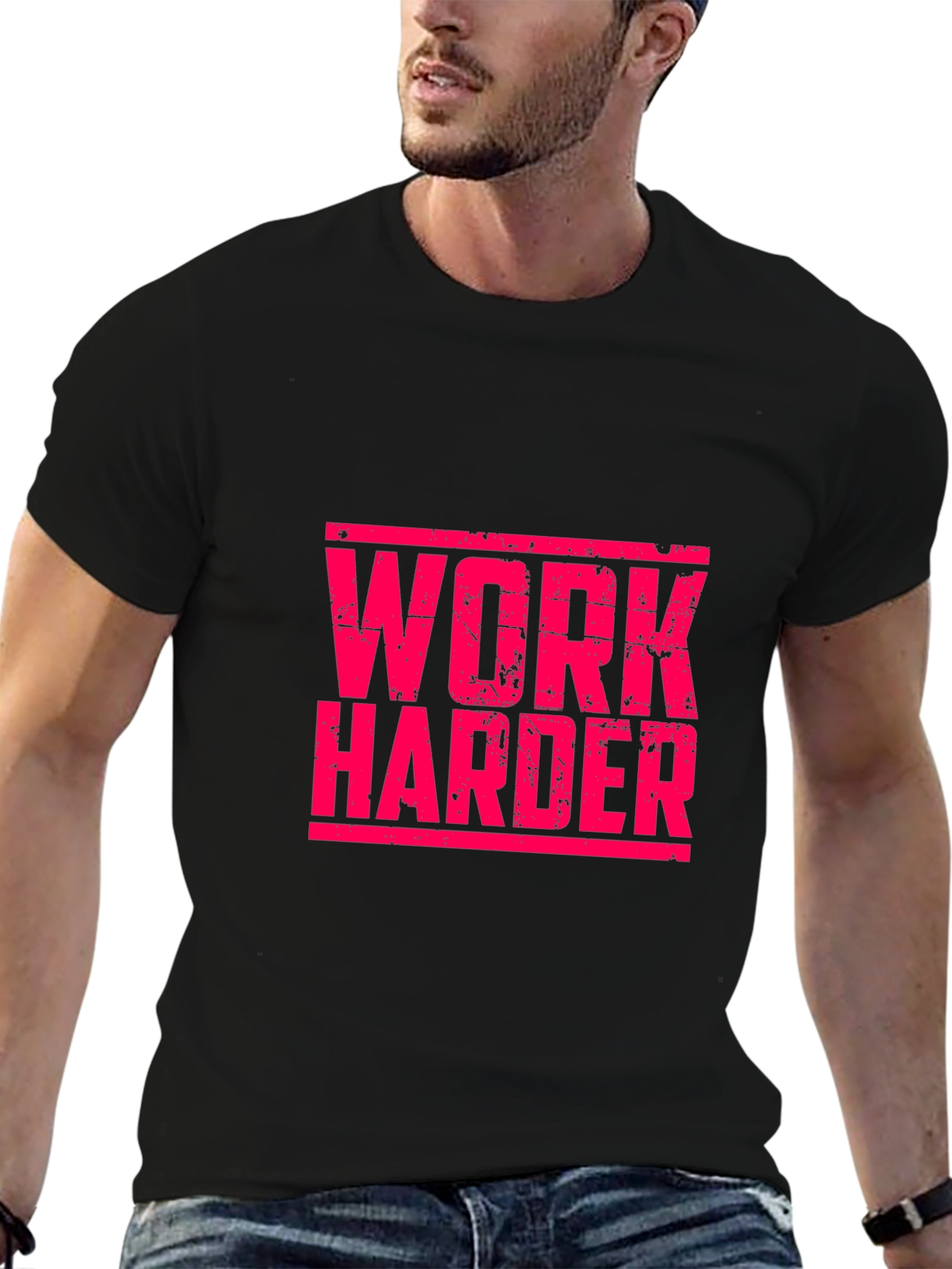 Work Harder Graphic T-Shirt - Motivational Fitness Tee