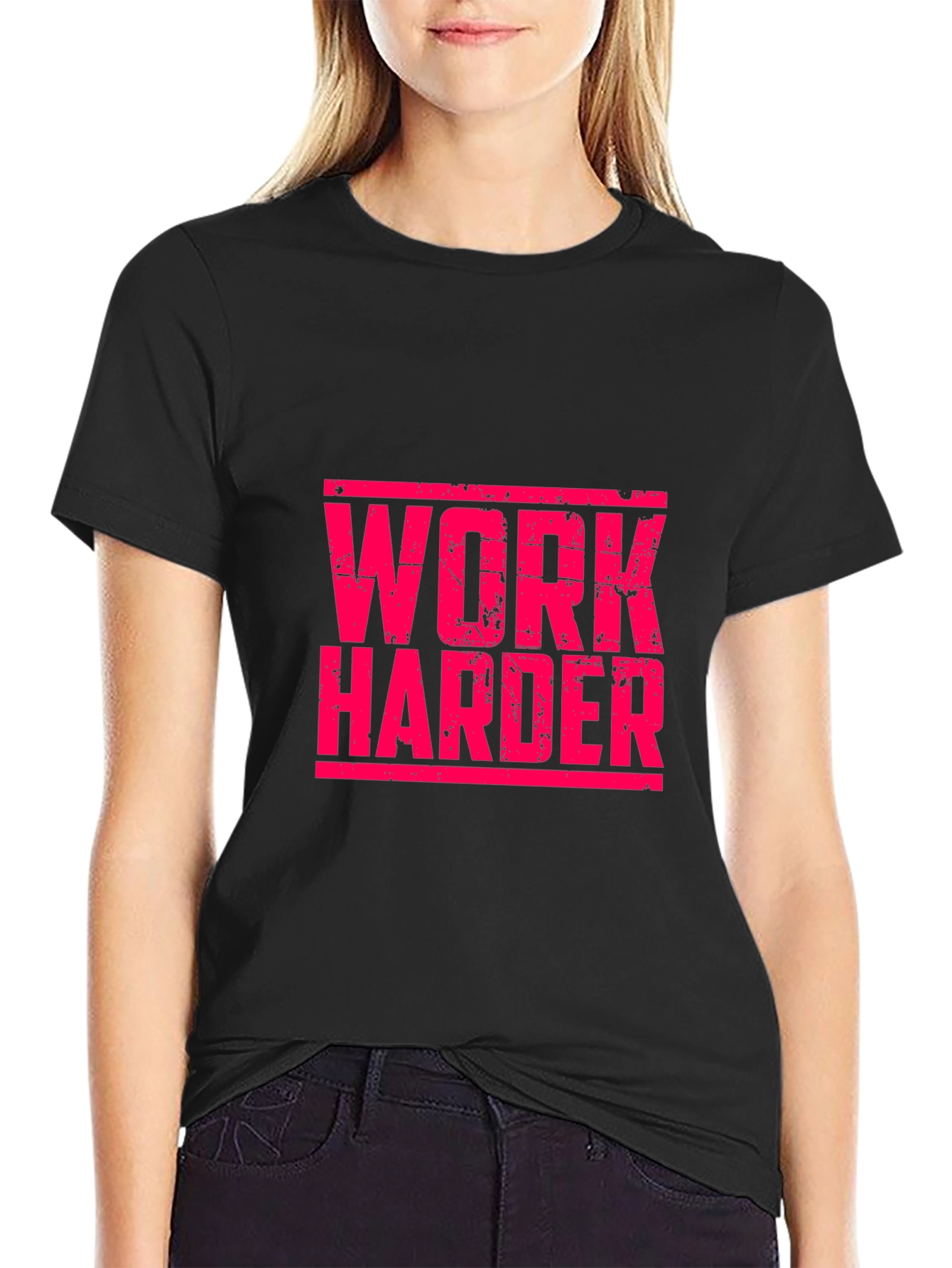 Work Harder Graphic T-Shirt - Motivational Fitness Tee