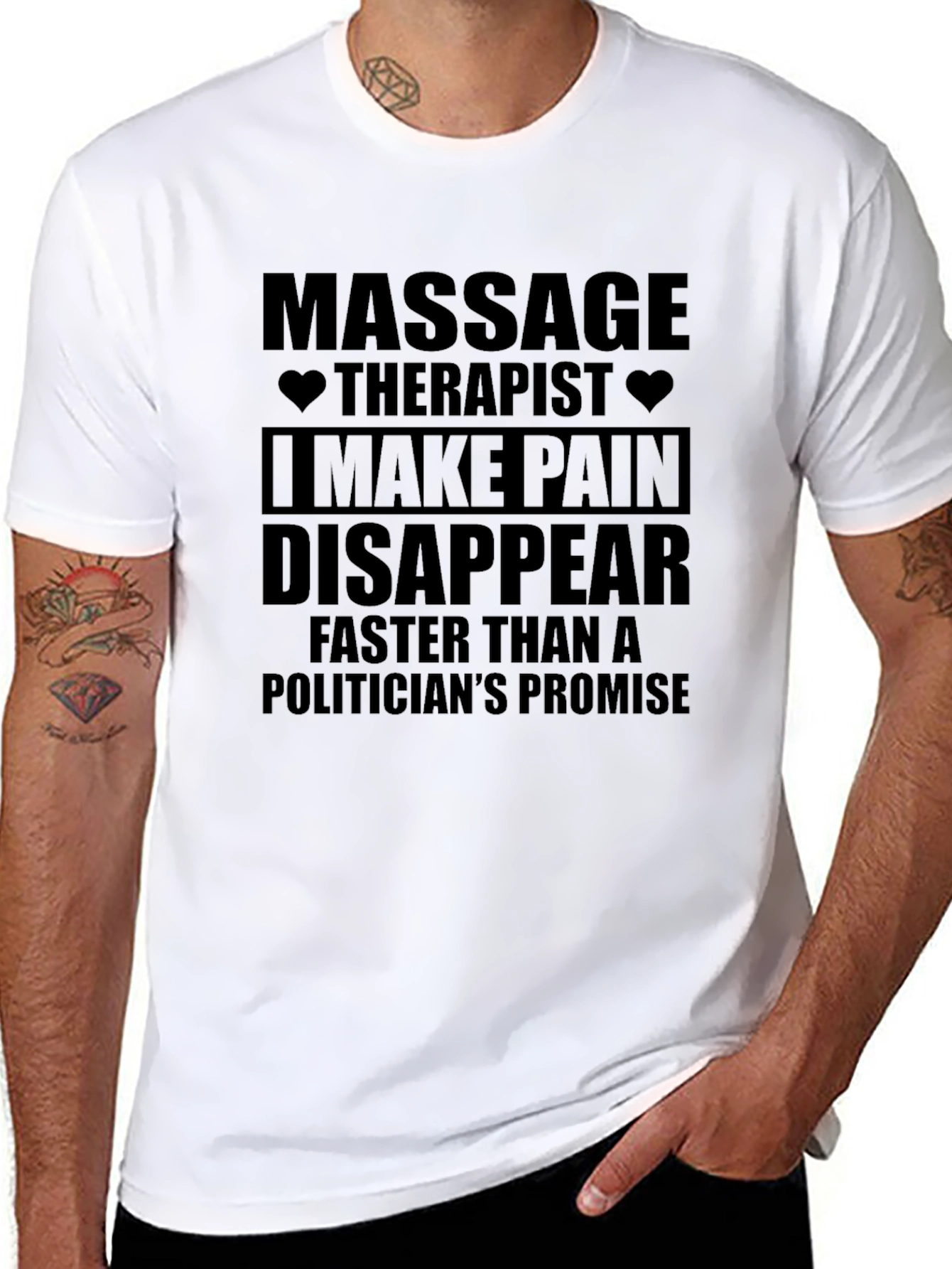Massage Therapist Pain Disappears Graphic T-Shirt