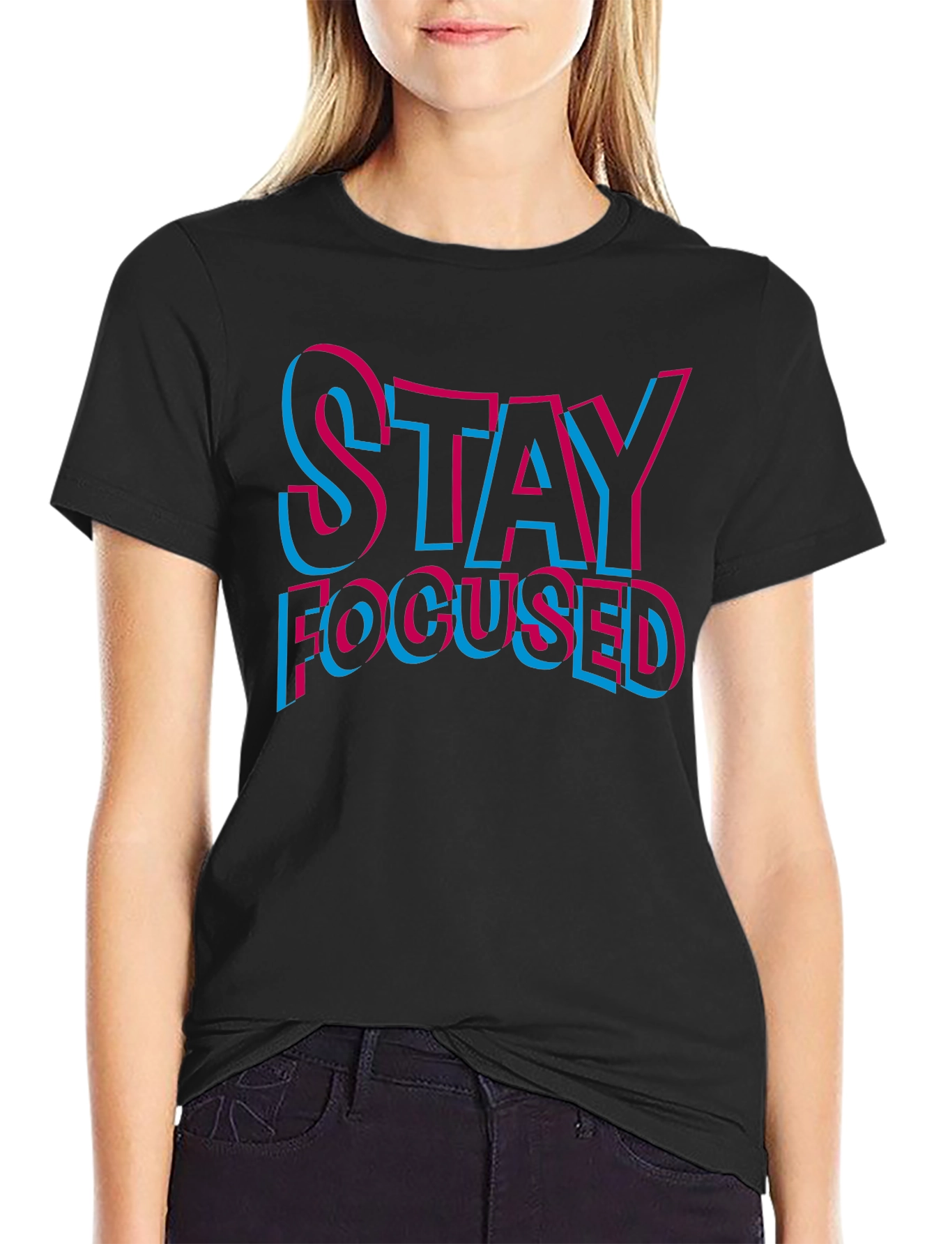 Stay Focused Graphic T-Shirt - Mens Black Tee