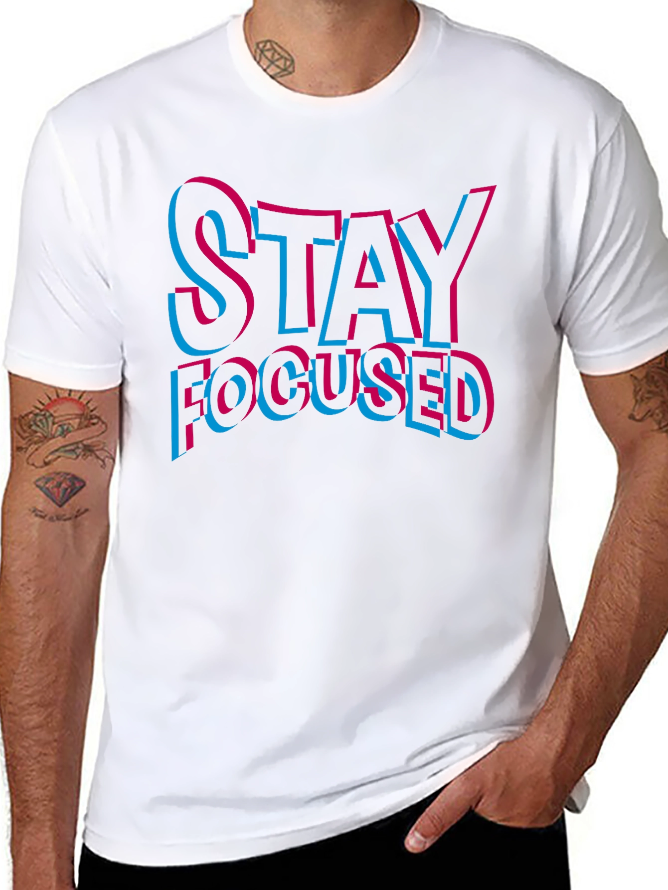 Stay Focused Graphic T-Shirt - Mens Black Tee