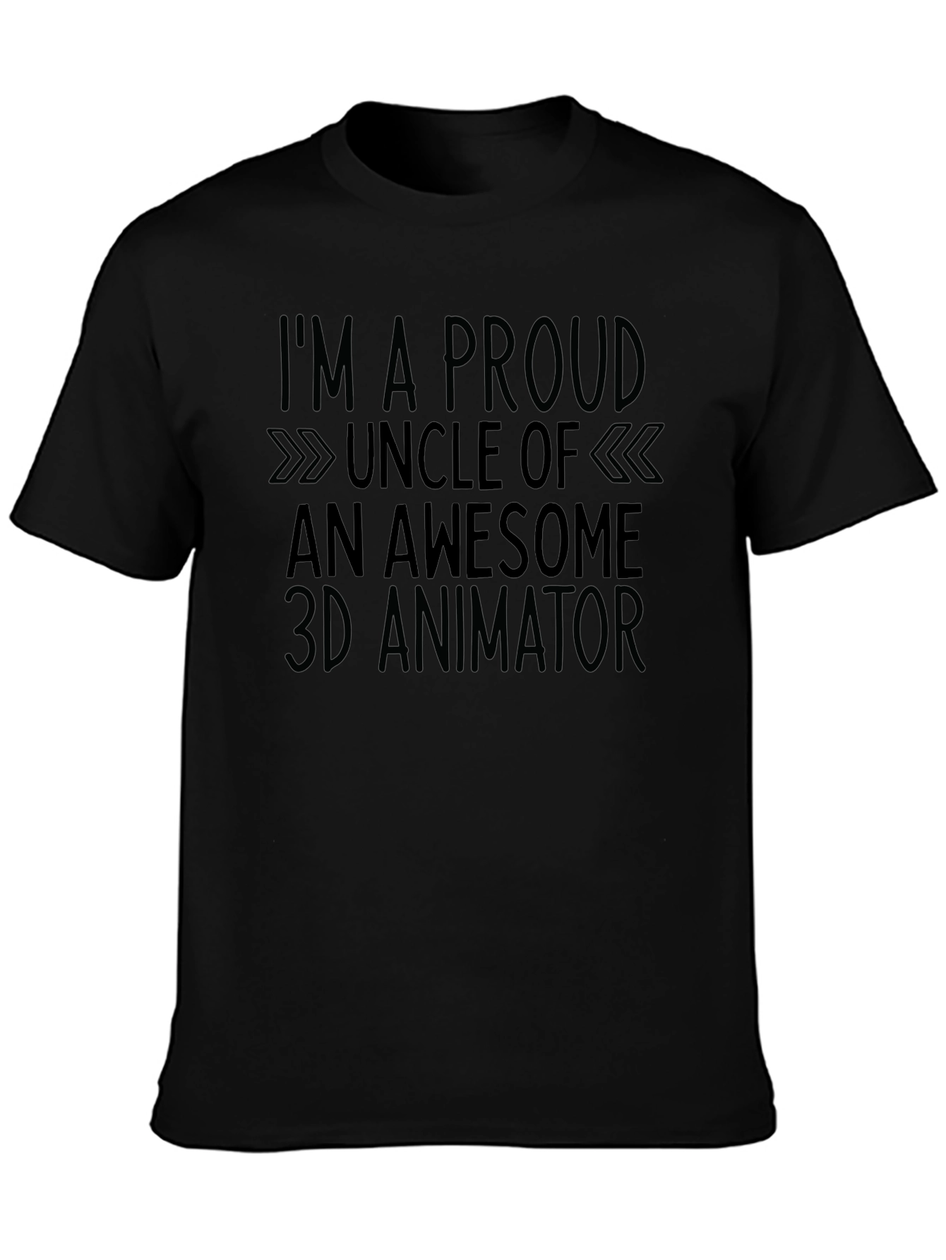 Proud Uncle 3D Animator Black Tee