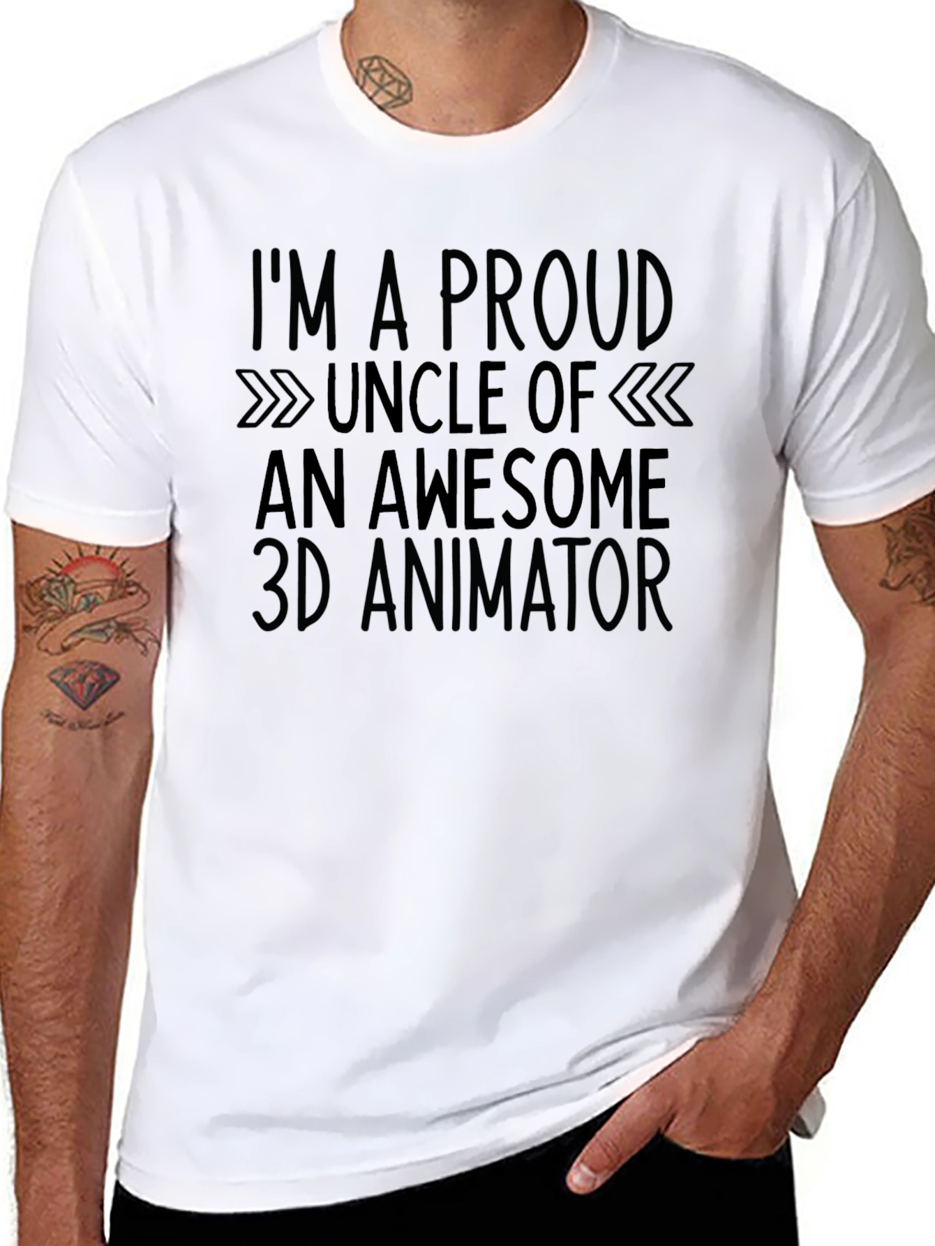 Proud Uncle 3D Animator Black Tee