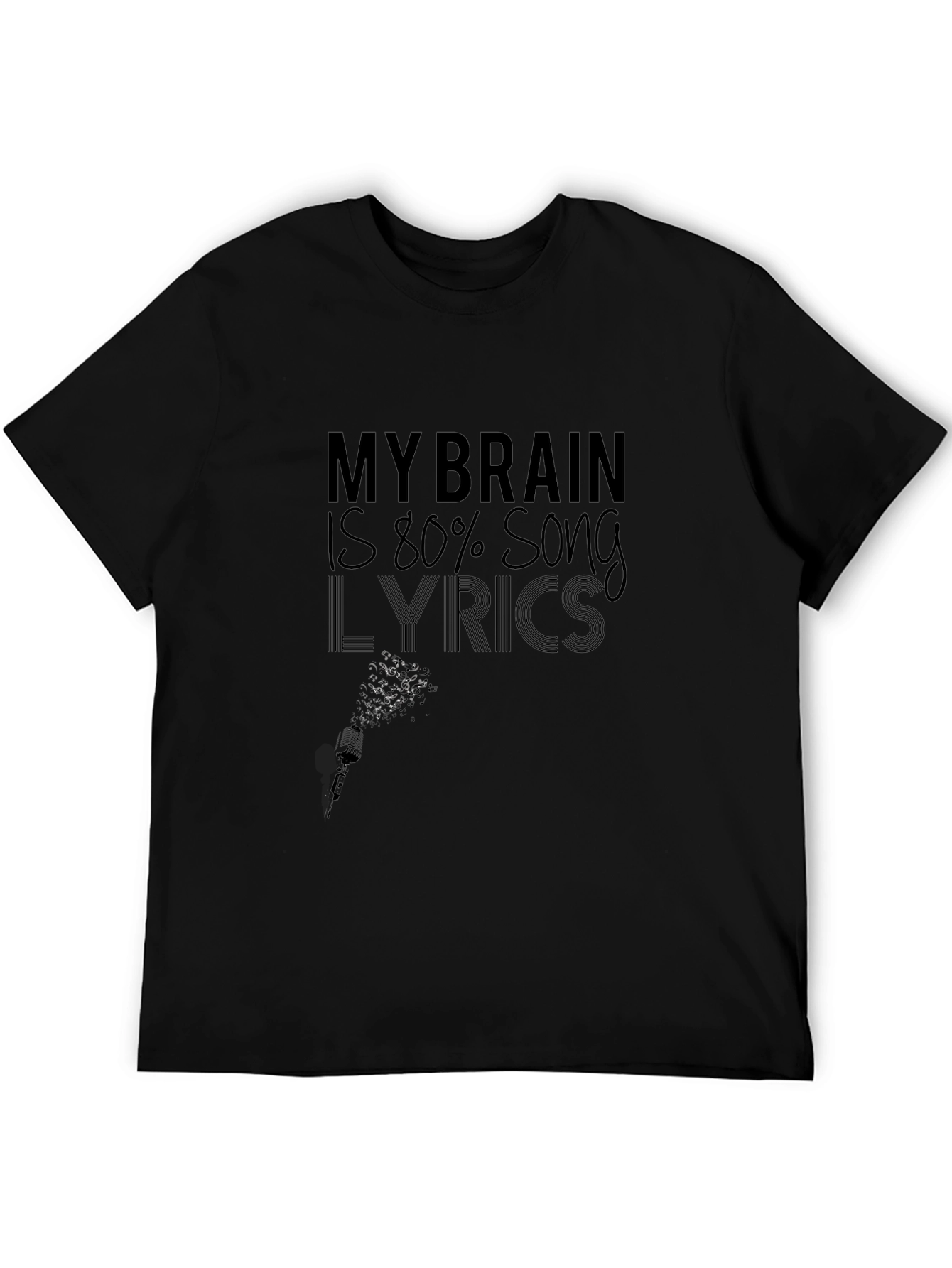My Brain Song Lyrics Black T-Shirt