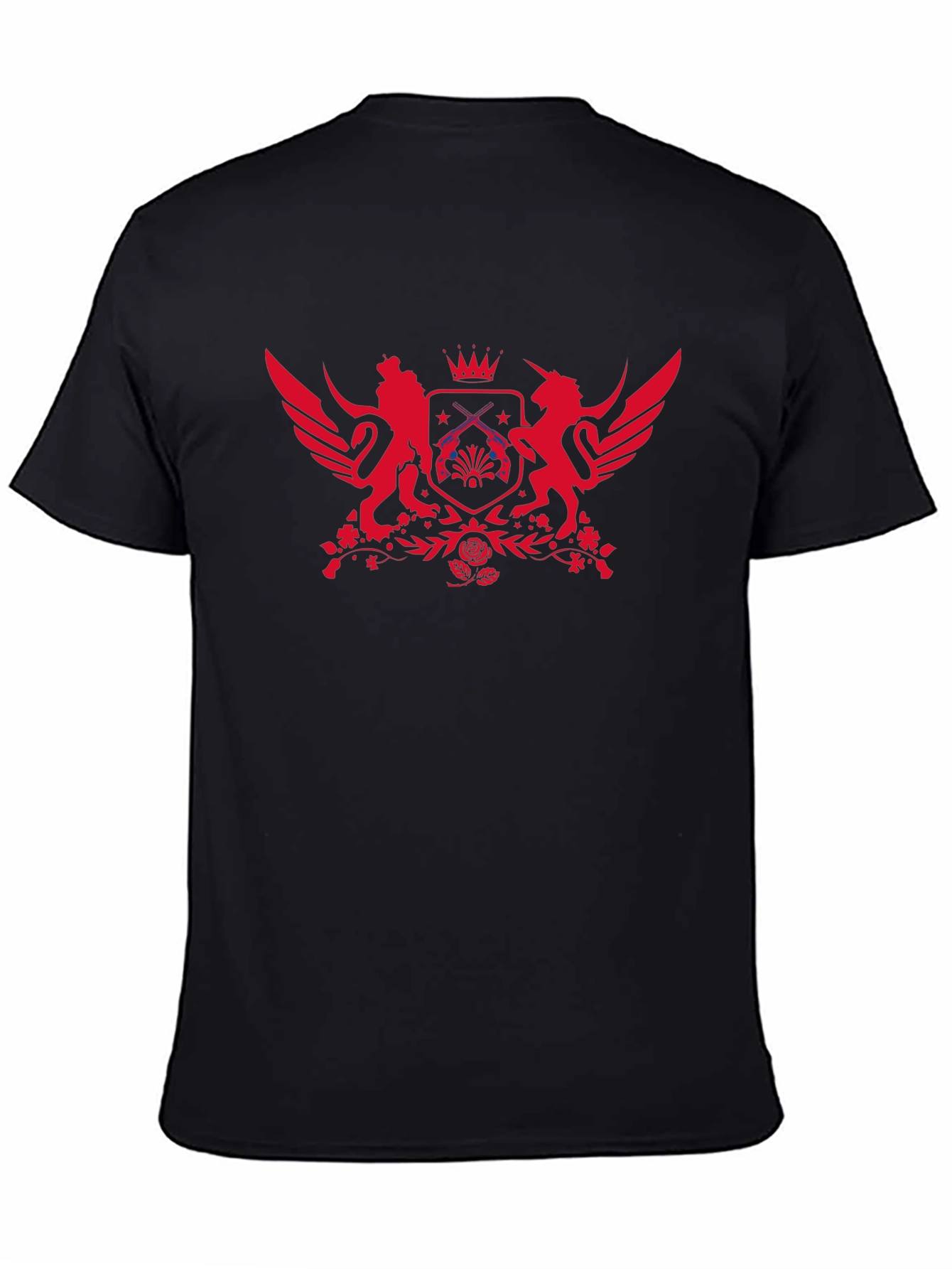 Red Crest Graphic Black Tee