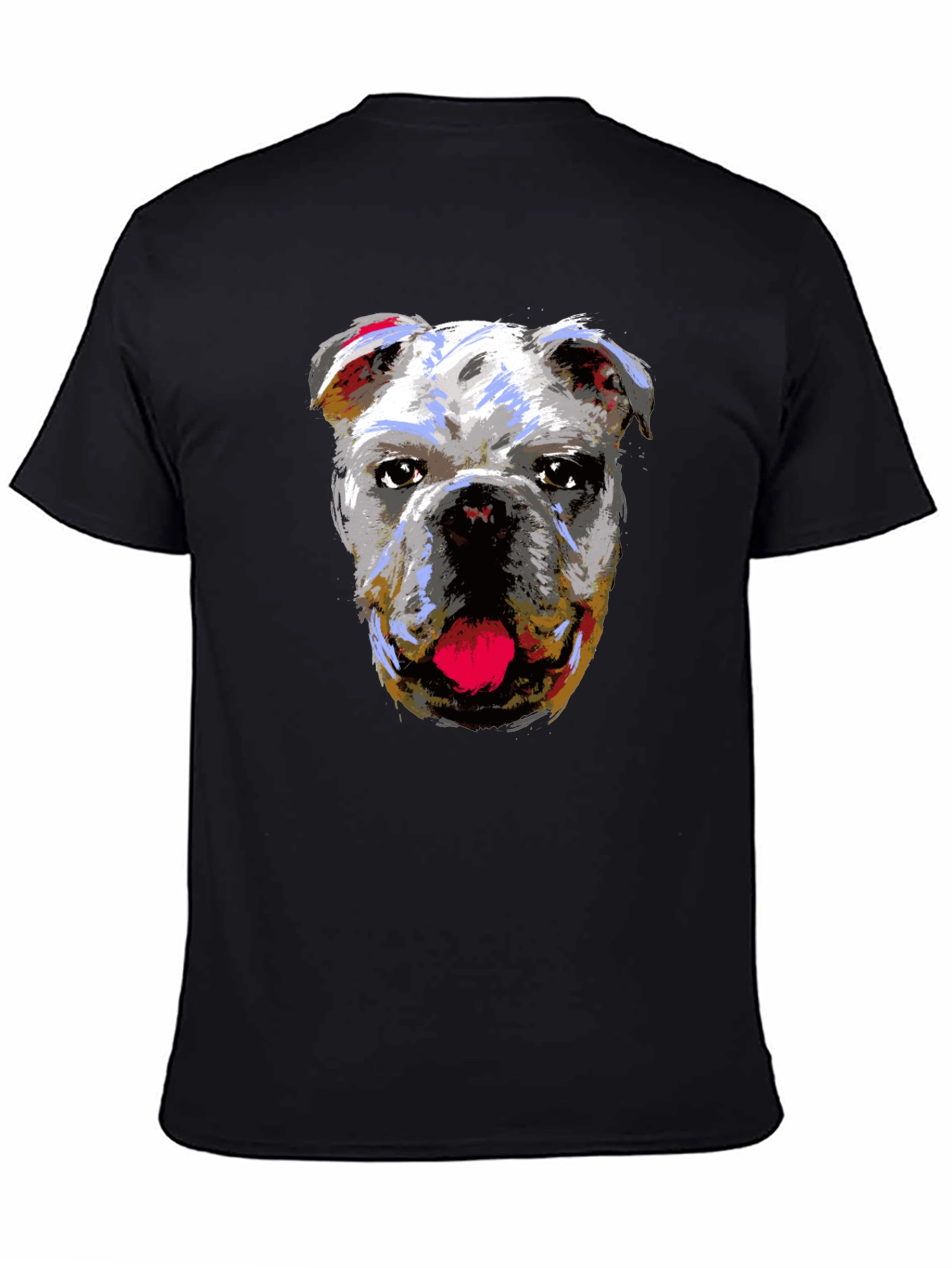 Bulldog Graphic Print Black T-Shirt