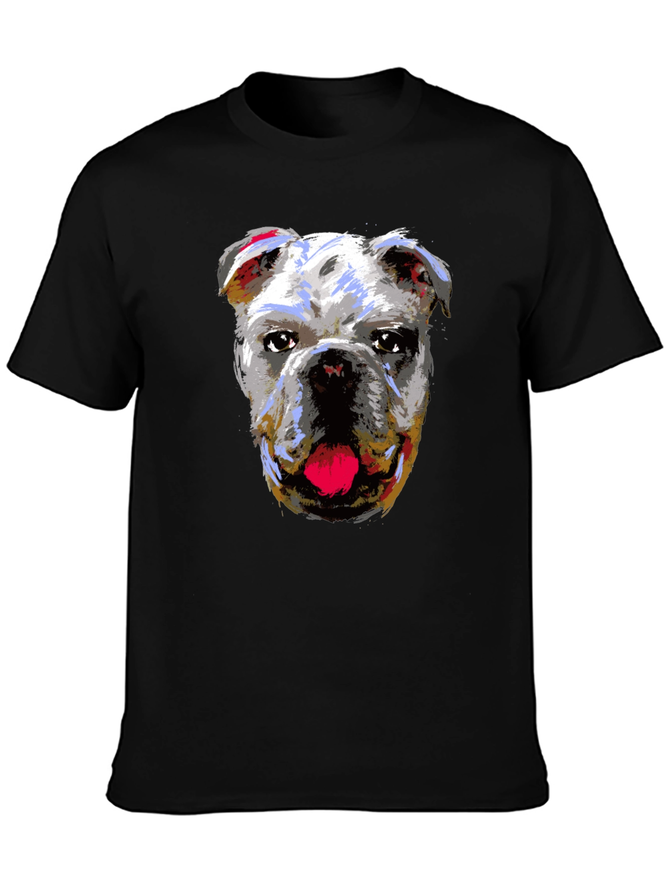 Bulldog Graphic Print Black T-Shirt