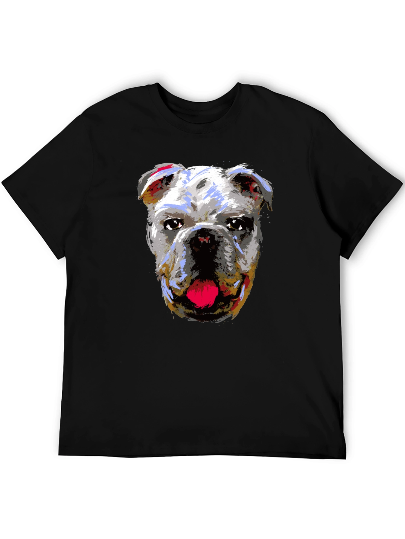 Bulldog Graphic Print Black T-Shirt