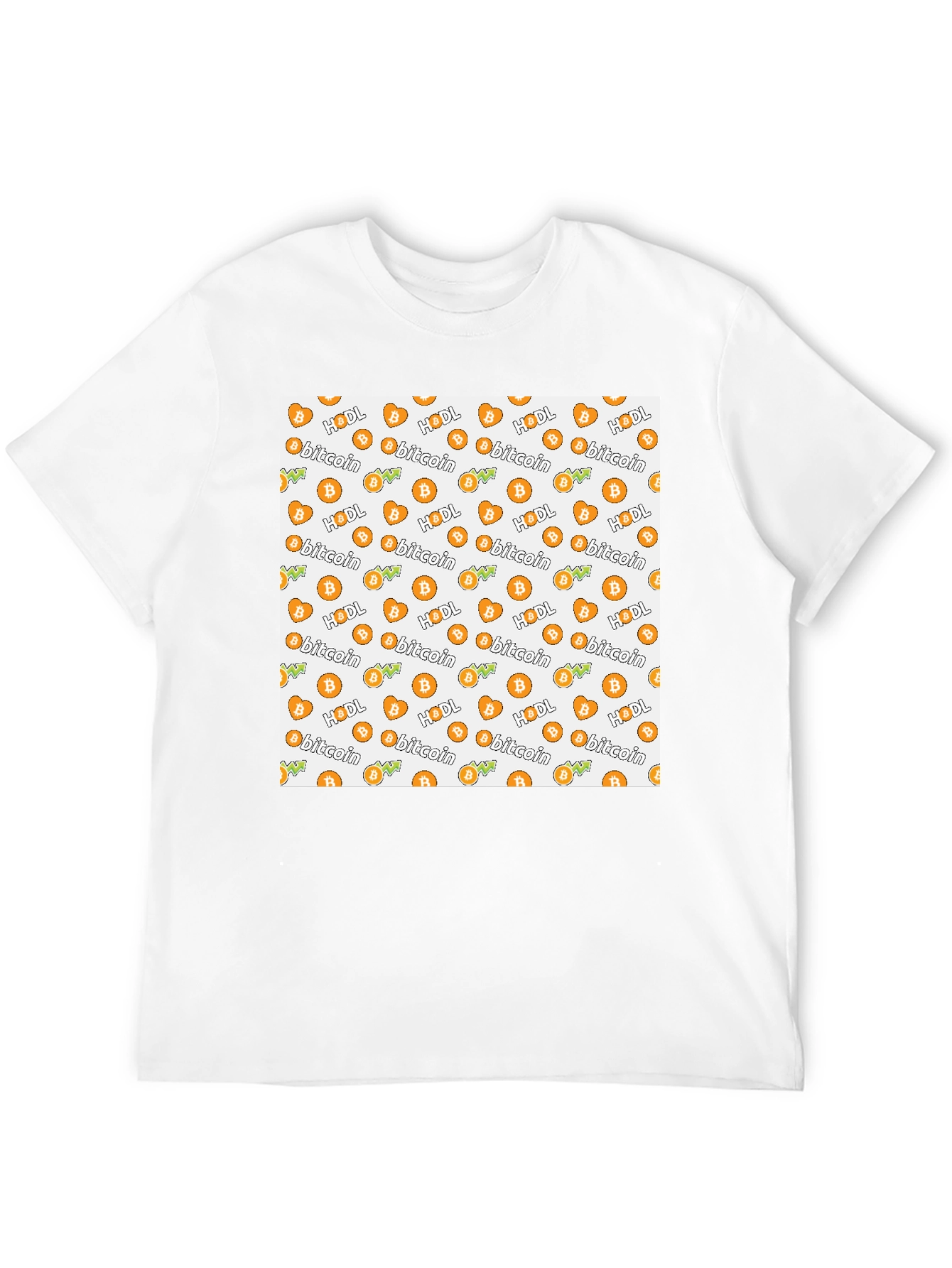Bitcoin HODL Pattern Black T-Shirt
