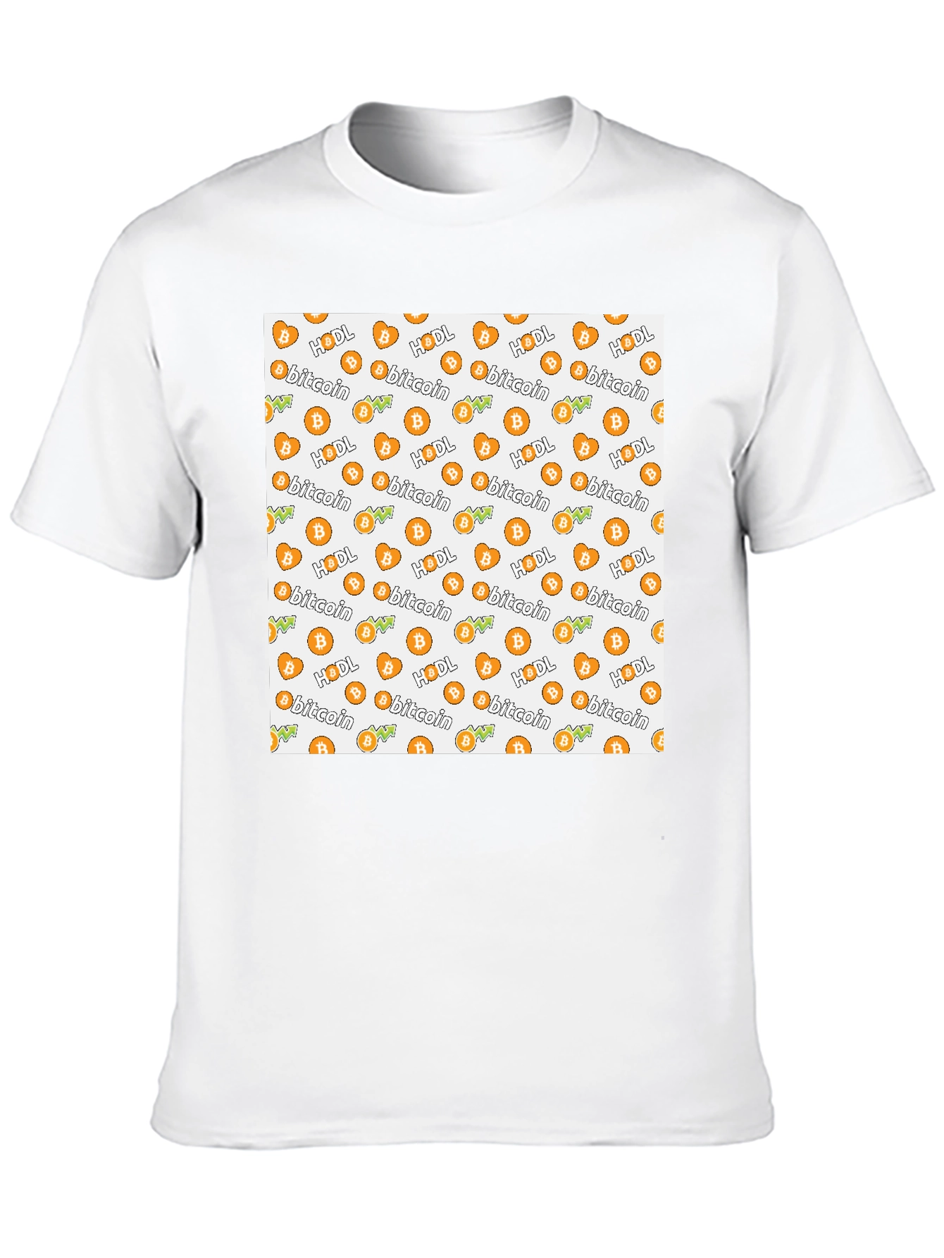 Bitcoin HODL Pattern Black T-Shirt