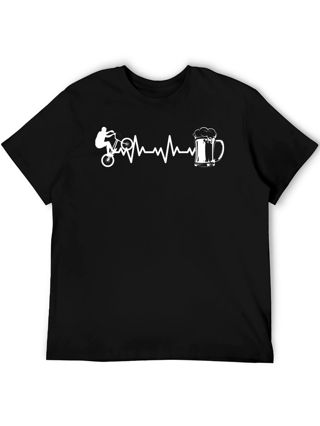 Cycling and Beer Heartbeat T-Shirt