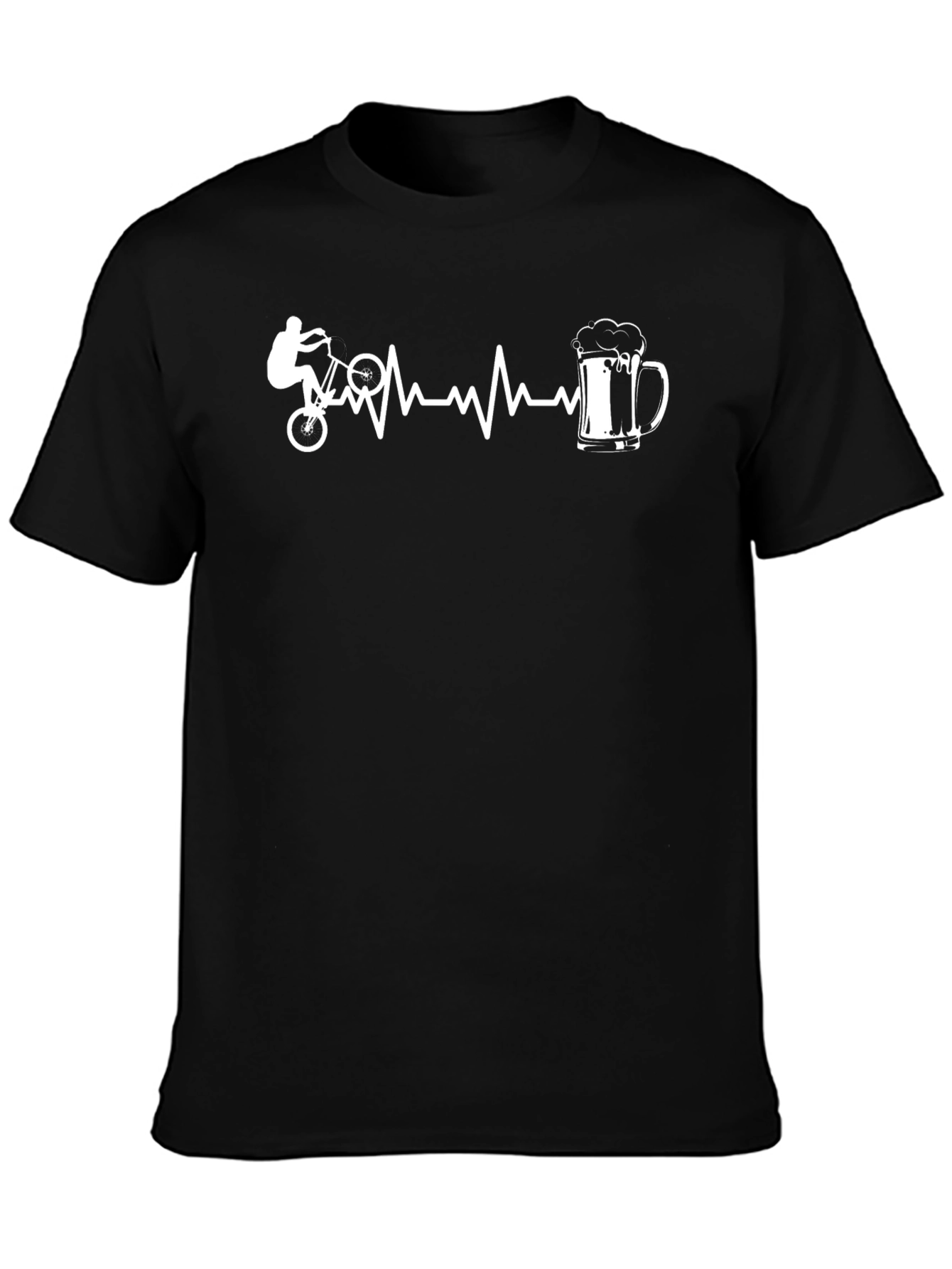 Cycling and Beer Heartbeat T-Shirt