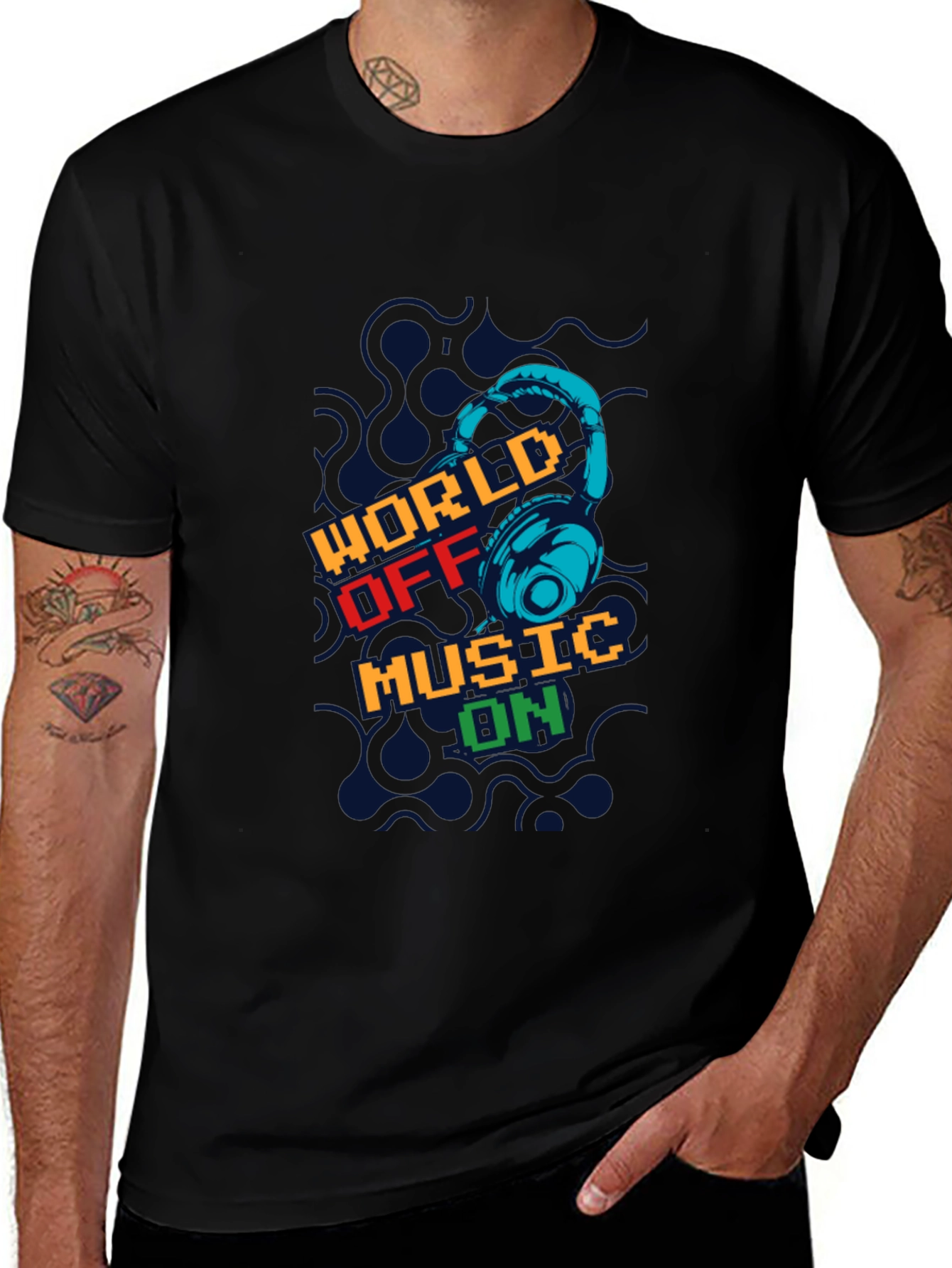 World Off Music On Graphic T-Shirt