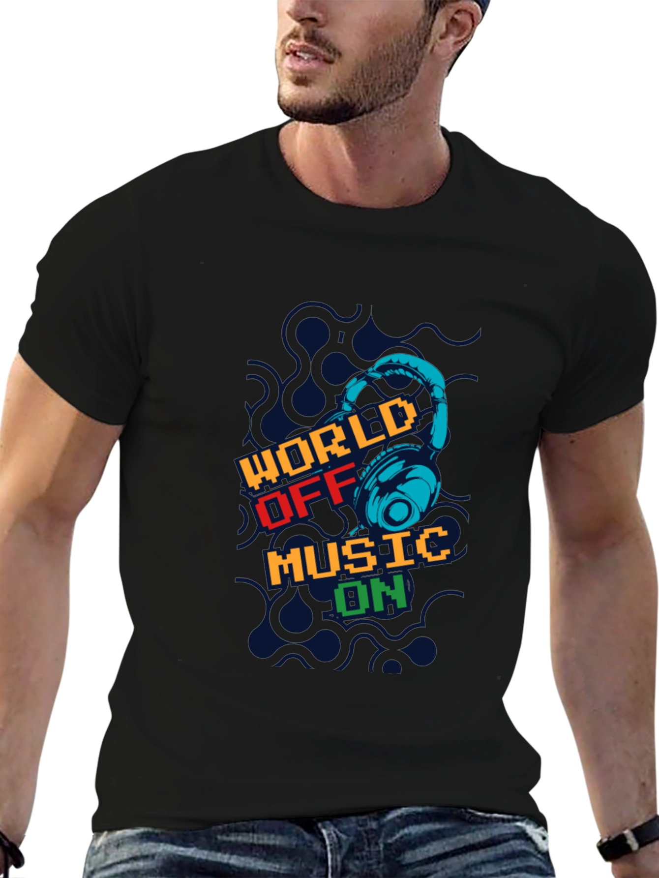 World Off Music On Graphic T-Shirt
