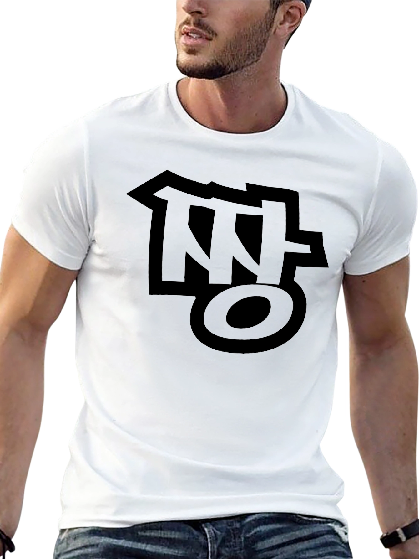 Korean Text Black T-Shirt