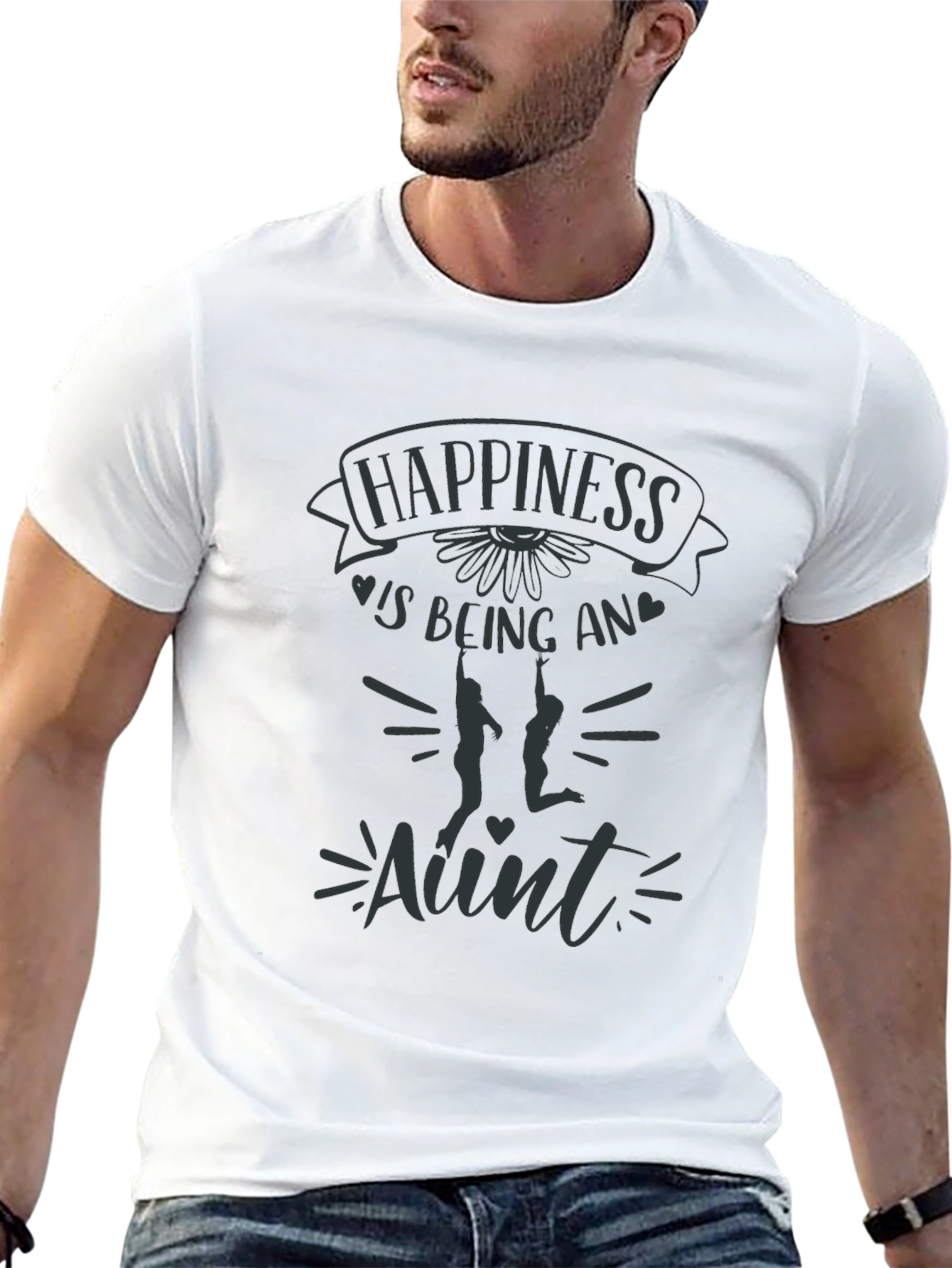 Happiness is Being an Aunt - Black T-Shirt