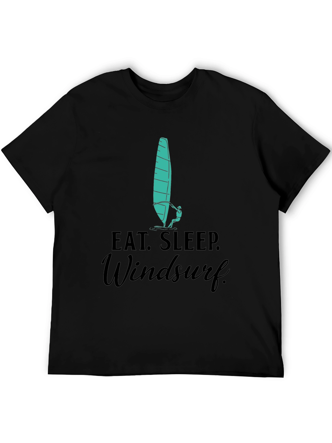 Eat. Sleep. Windsurf. Black Graphic Tee