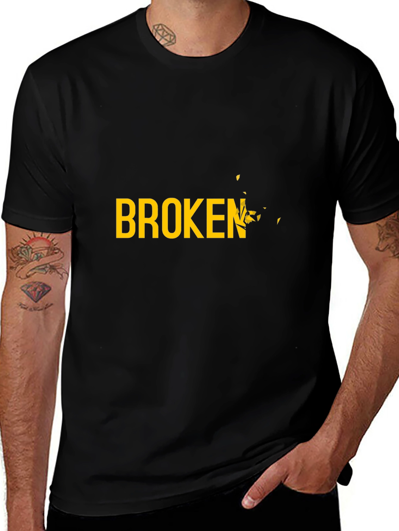 Broken Graphic Black T-Shirt