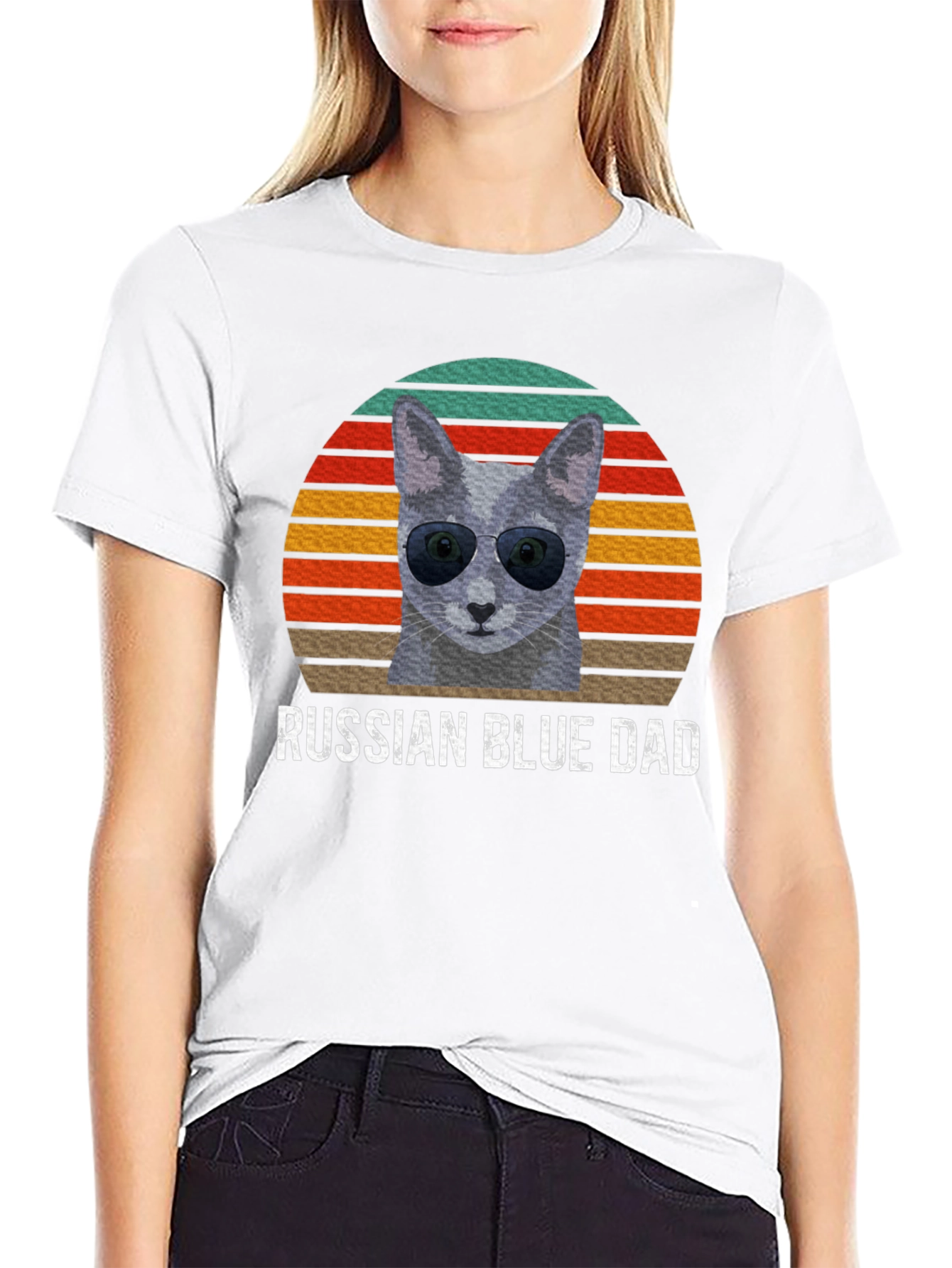 Russian Blue Dad T-Shirt - Cool Cat Lover Tee
