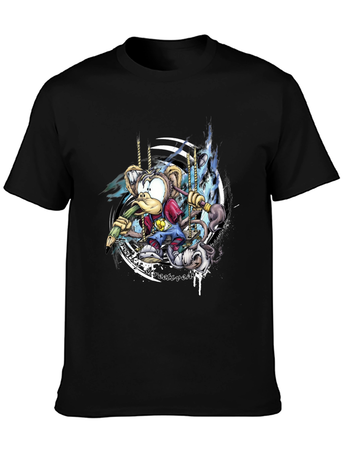 Cartoon Monkey Graphic T-Shirt