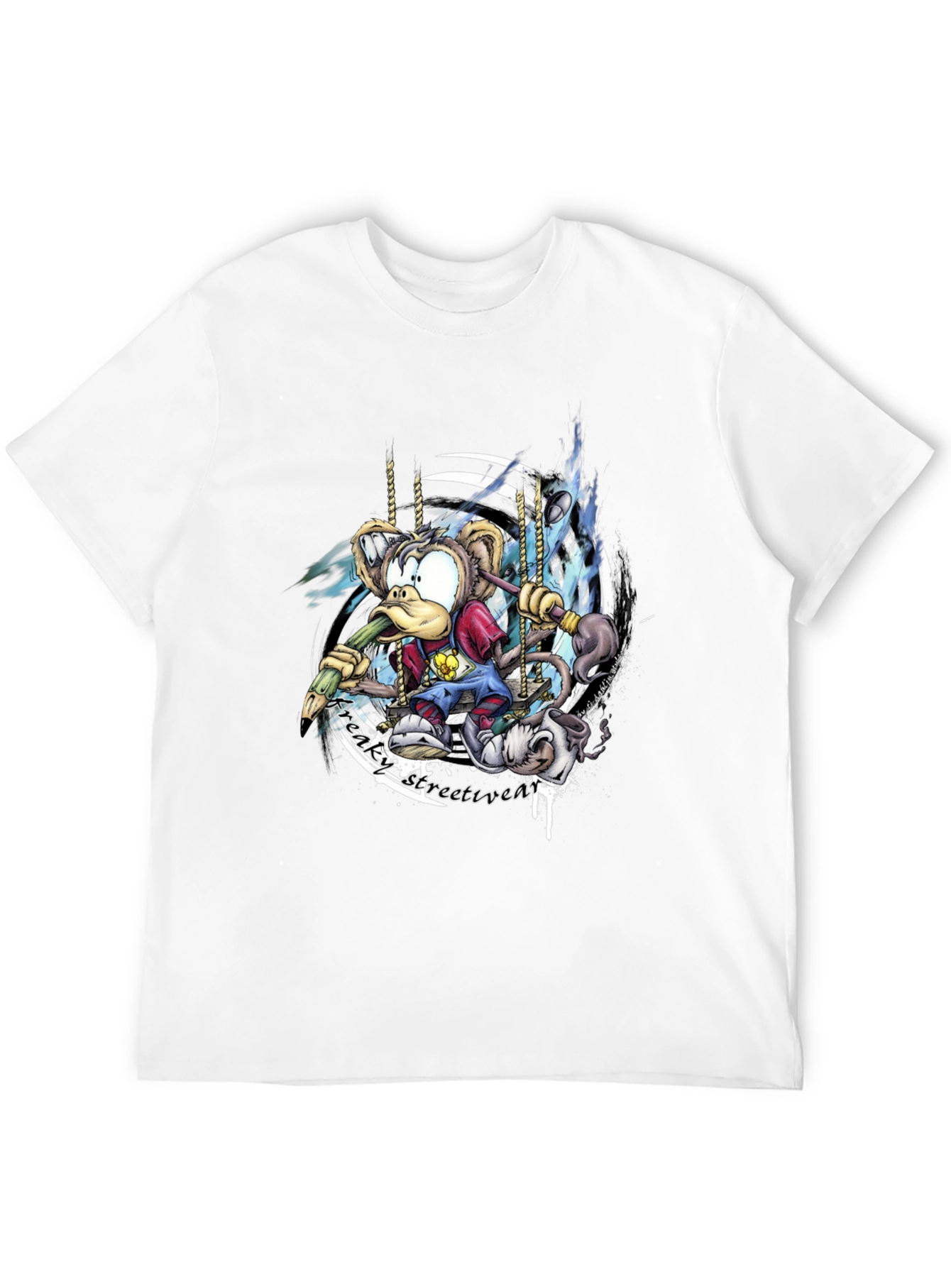 Cartoon Monkey Graphic T-Shirt