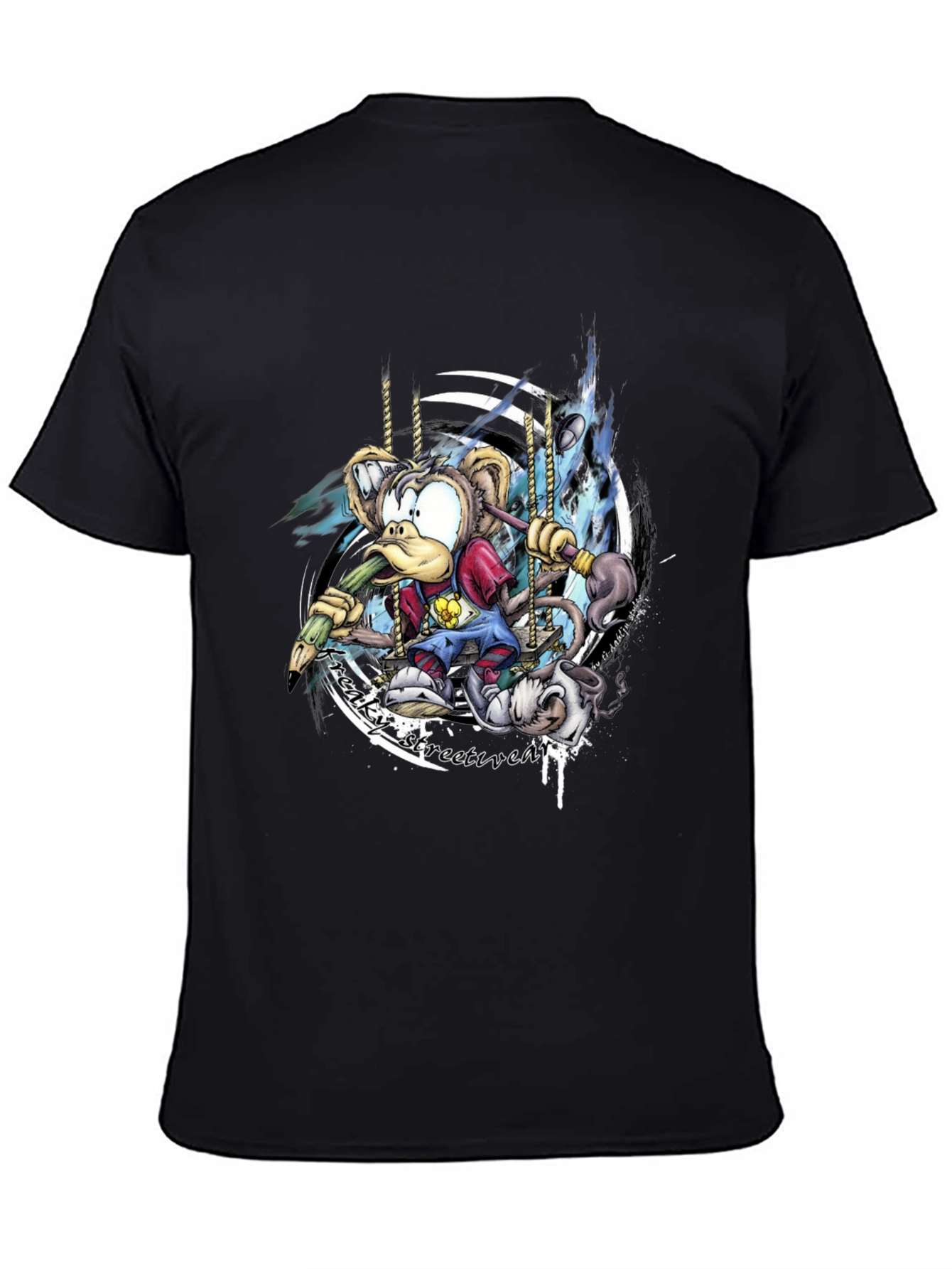 Cartoon Monkey Graphic T-Shirt