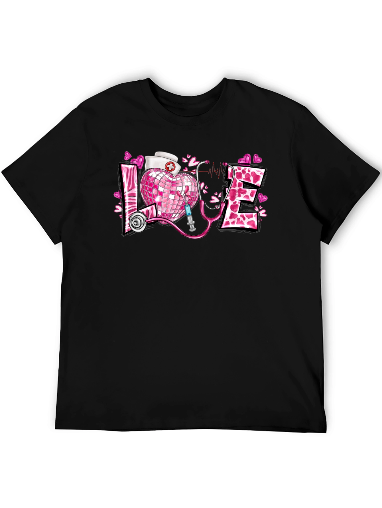 Nurse Love Heart Graphic T-Shirt