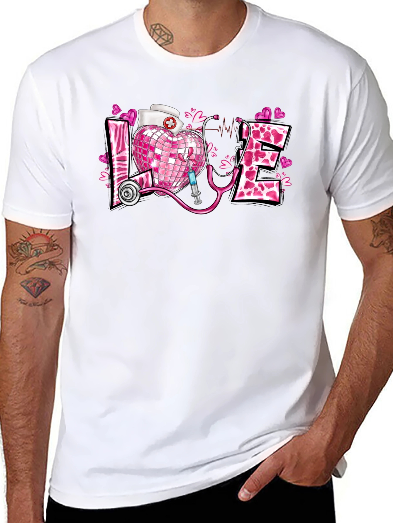 Nurse Love Heart Graphic T-Shirt