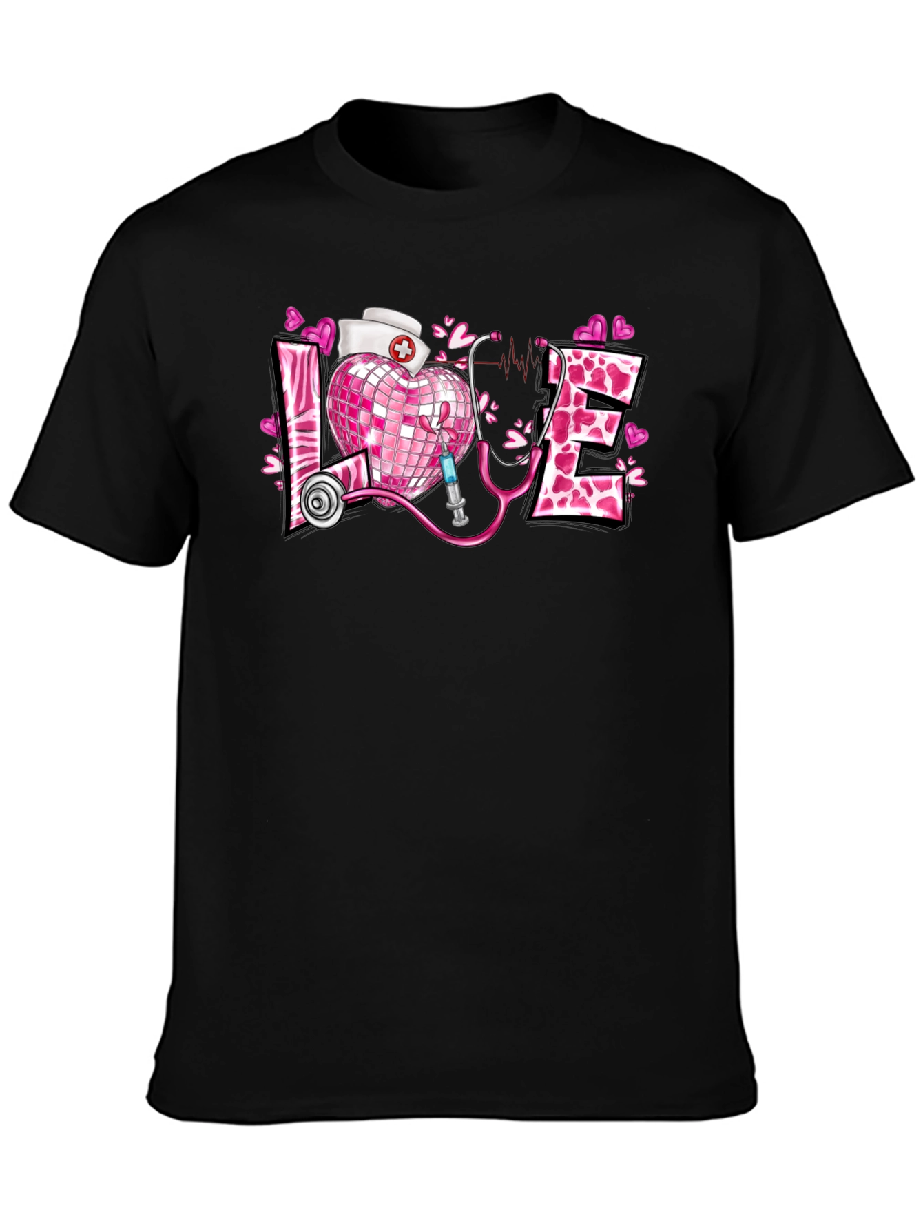 Nurse Love Heart Graphic T-Shirt
