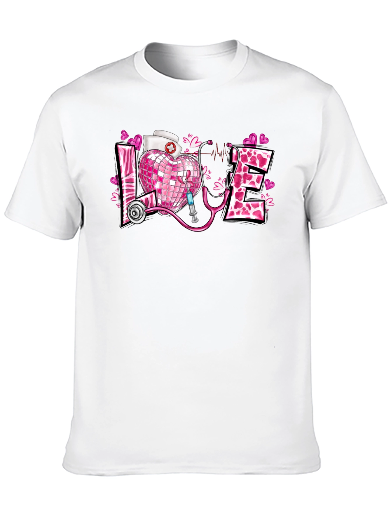 Nurse Love Heart Graphic T-Shirt