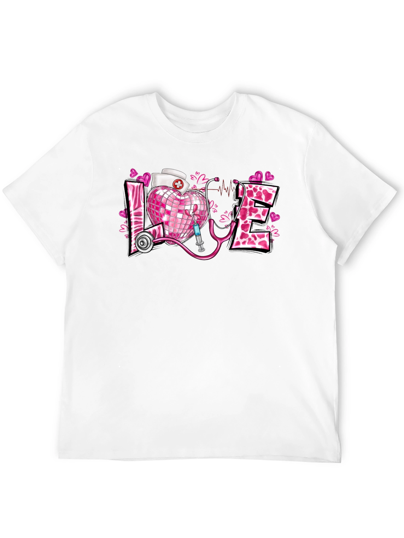 Nurse Love Heart Graphic T-Shirt