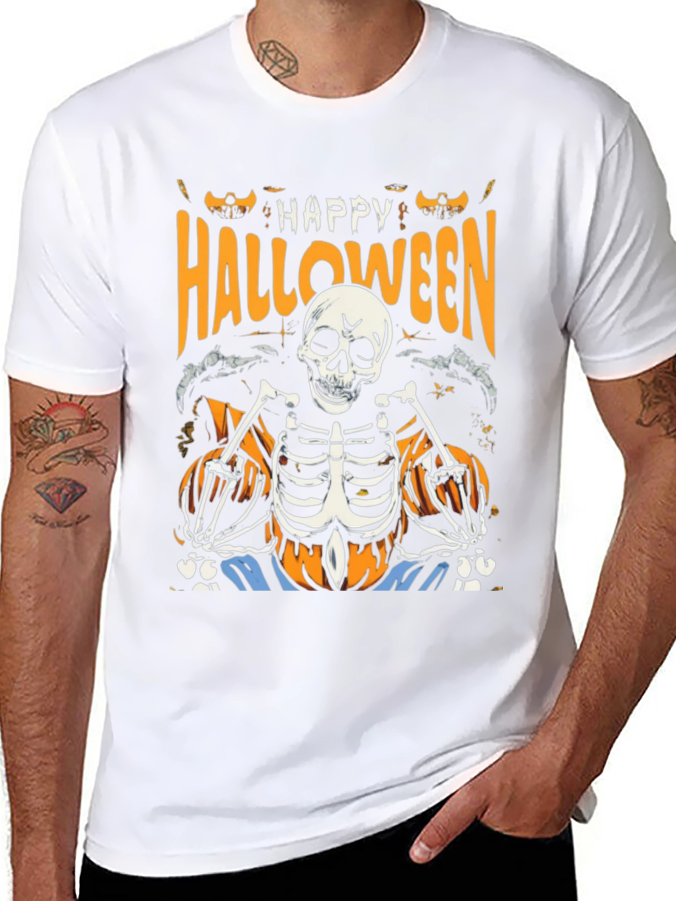 Happy Halloween Skeleton Graphic Tee