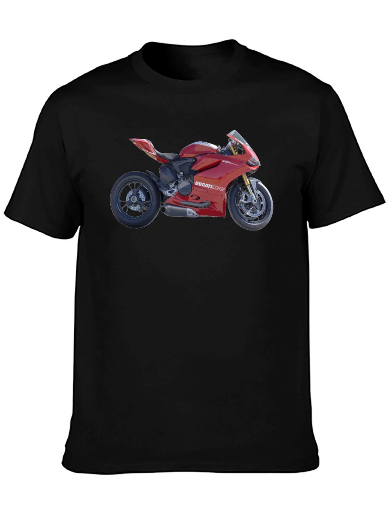 Ducati Motorcycle Graphic Tee - Black Cotton T-Shirt