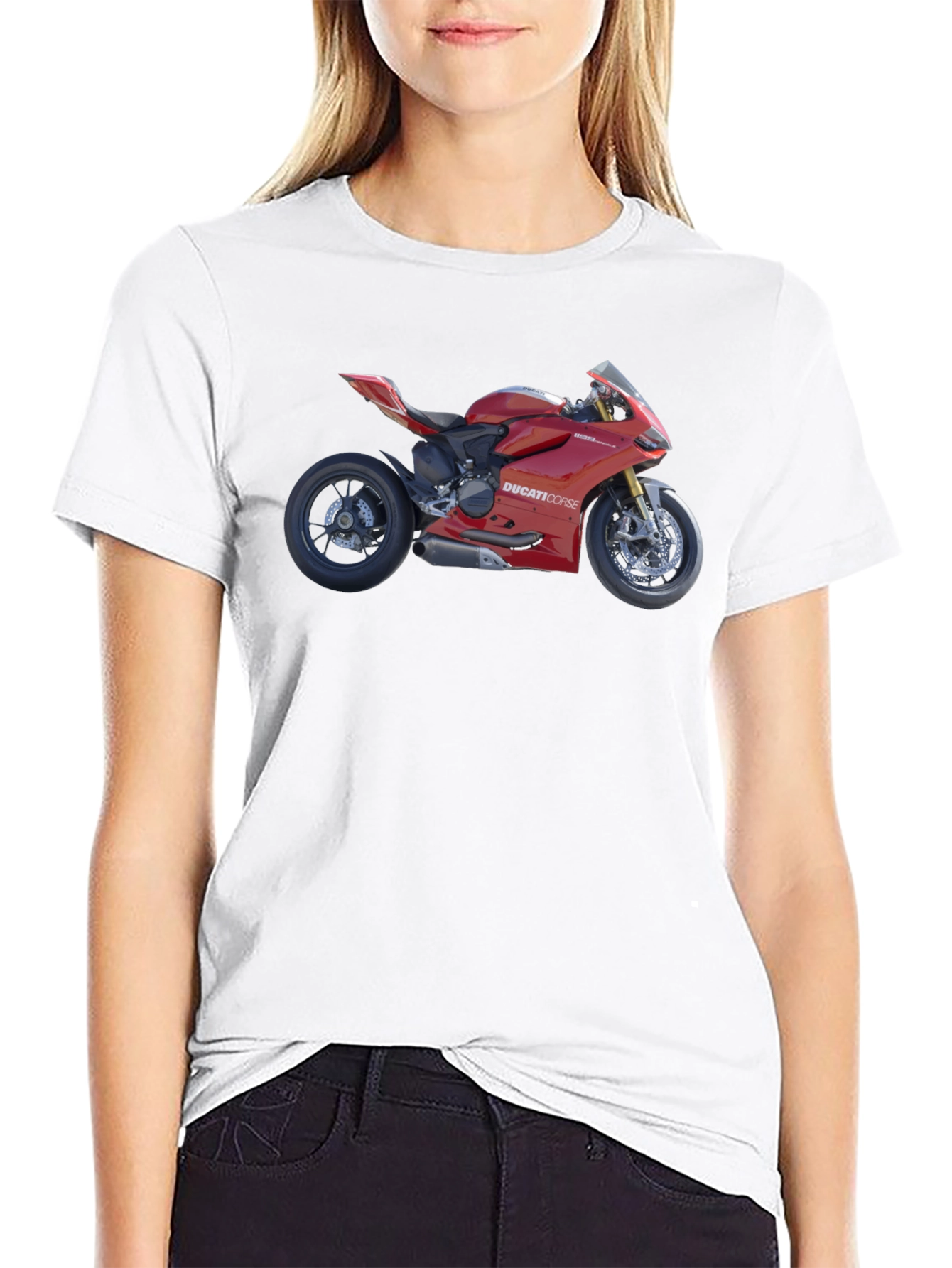 Ducati Motorcycle Graphic Tee - Black Cotton T-Shirt