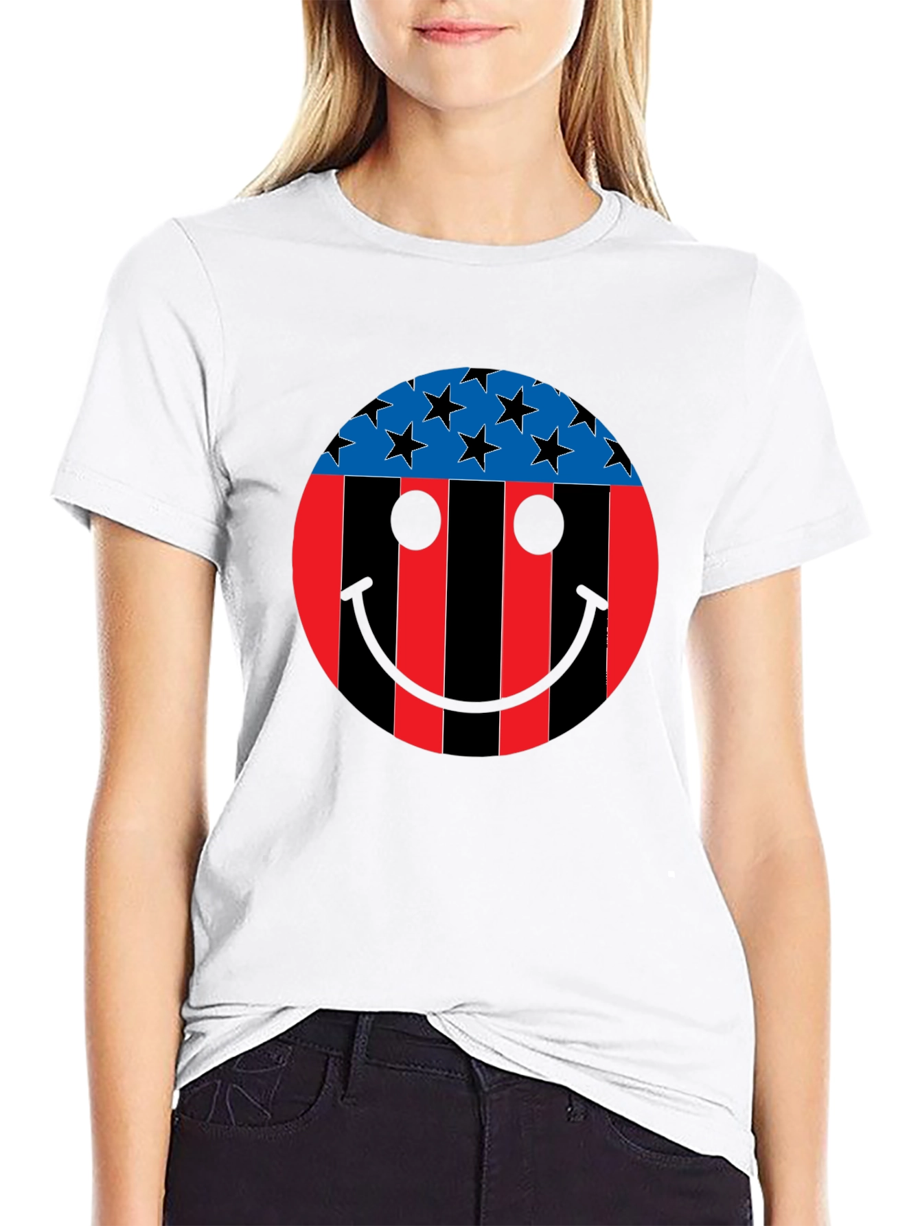 Patriotic Smiley Face Graphic Tee