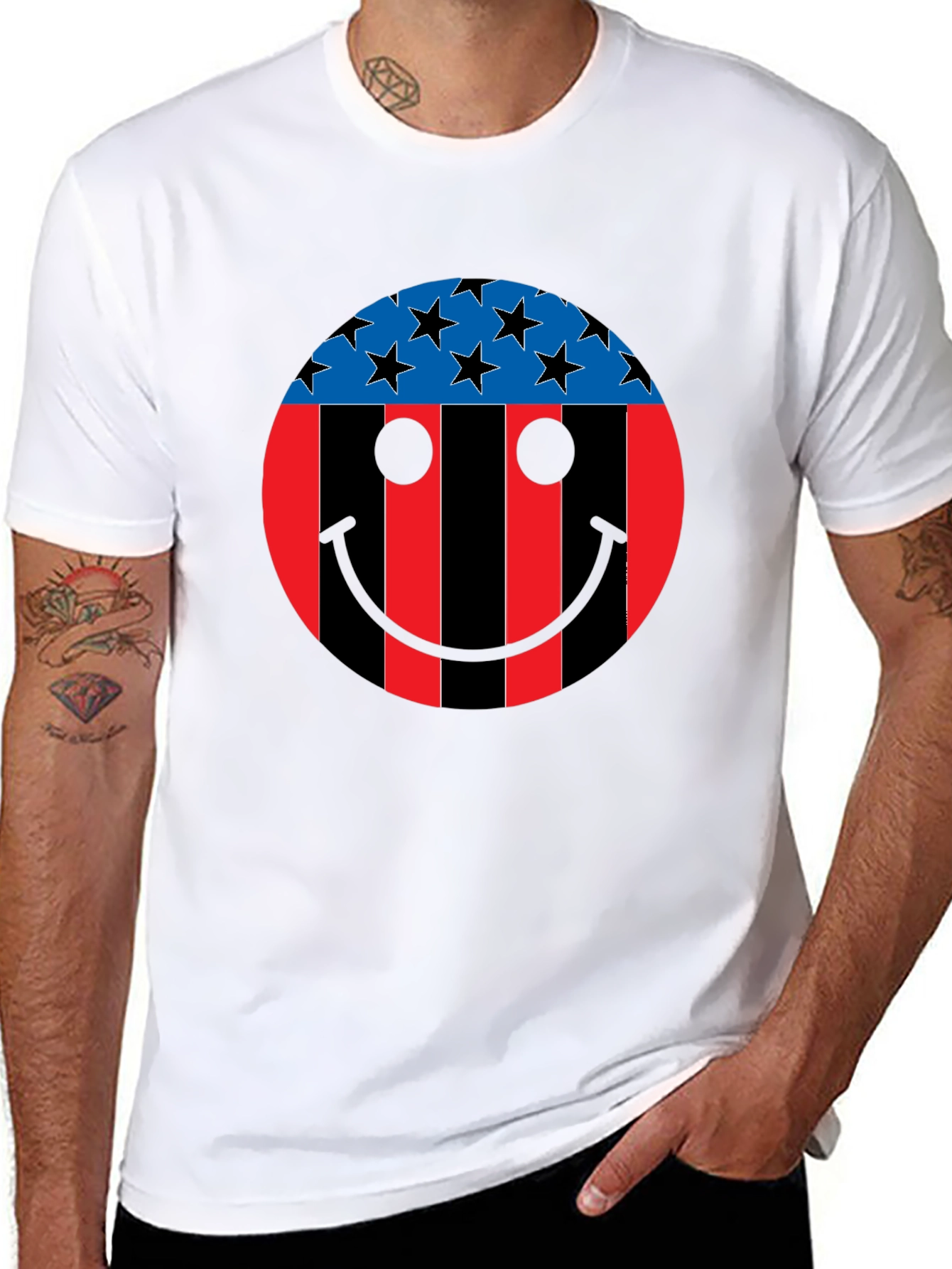 Patriotic Smiley Face Graphic Tee
