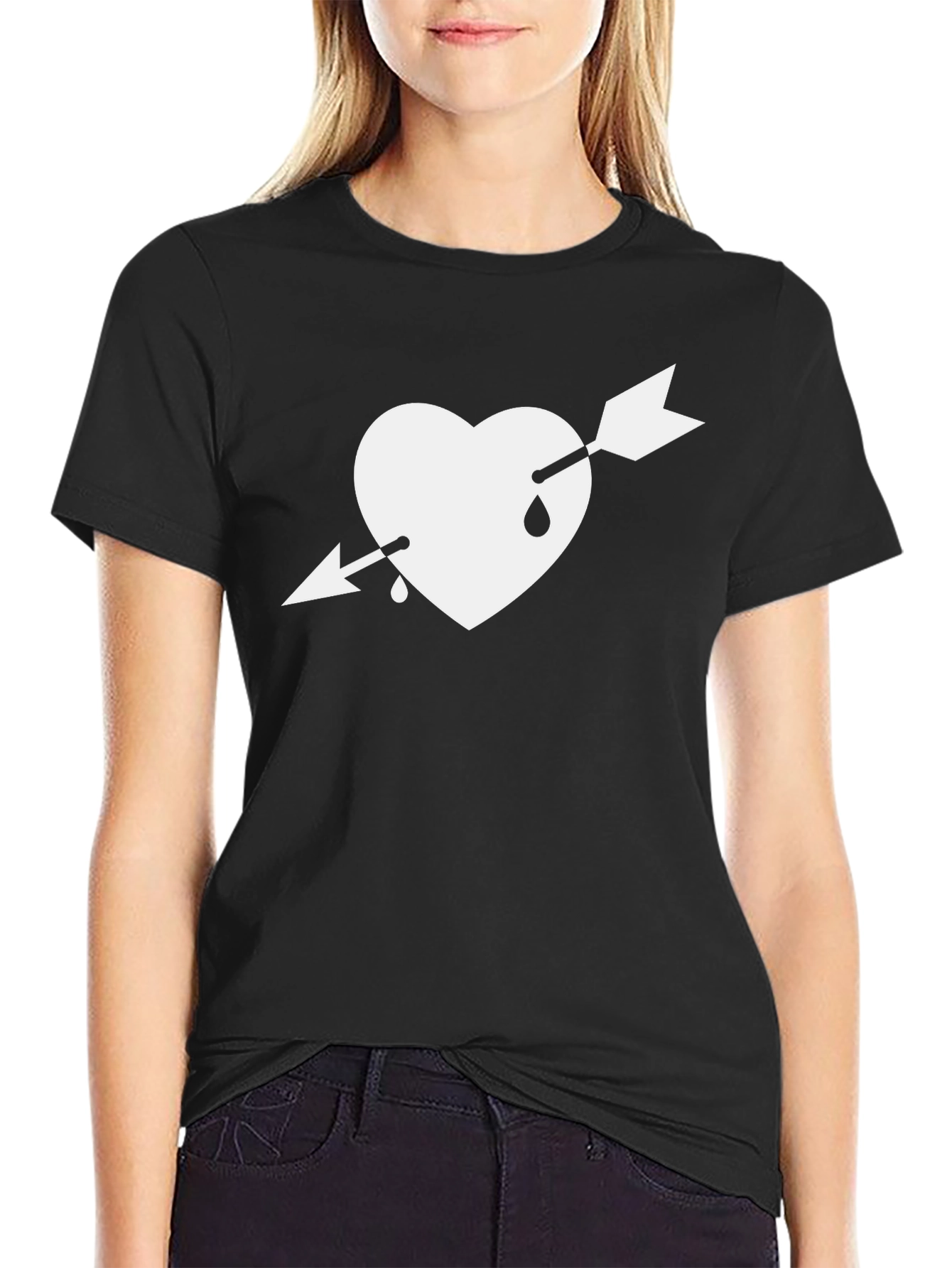 Heart Arrow Graphic Tee - Black Unisex T-Shirt