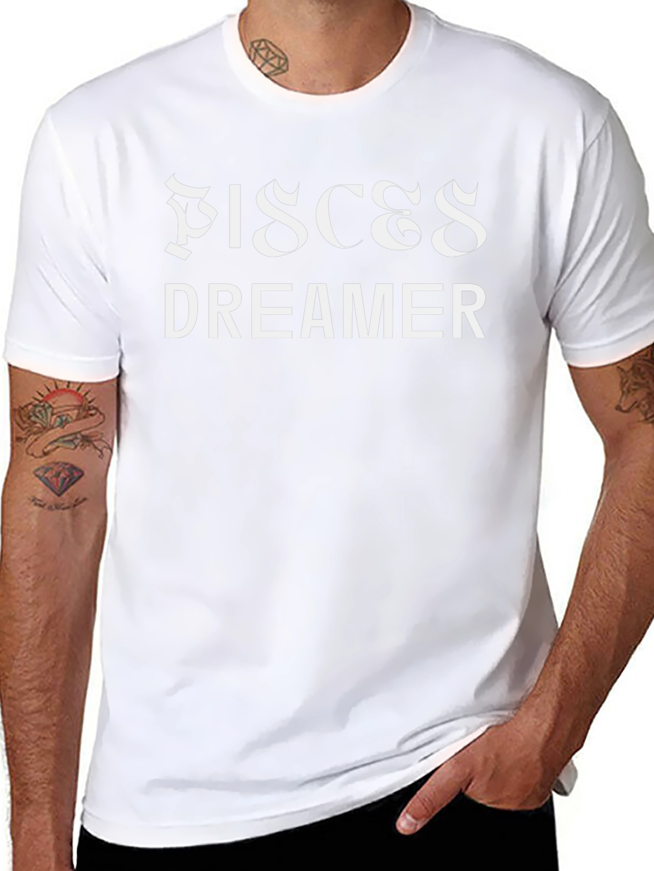 Pisces Dreamer Black Graphic Tee - Zodiac Sign T-Shirt